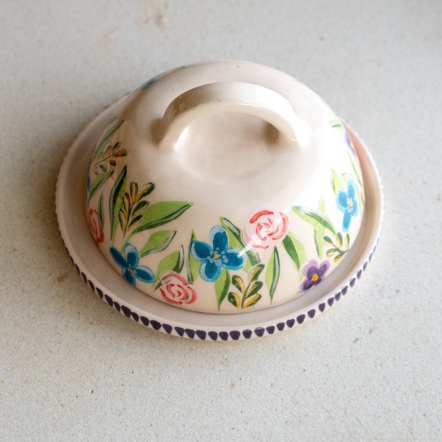 Butter Dish with Lid - Floral Plate, Butter Crock