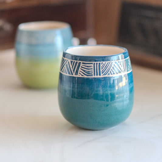 Ceramic Cup Wine Tumbler, Handmade Coffee Mug, Pottery Wine Cup