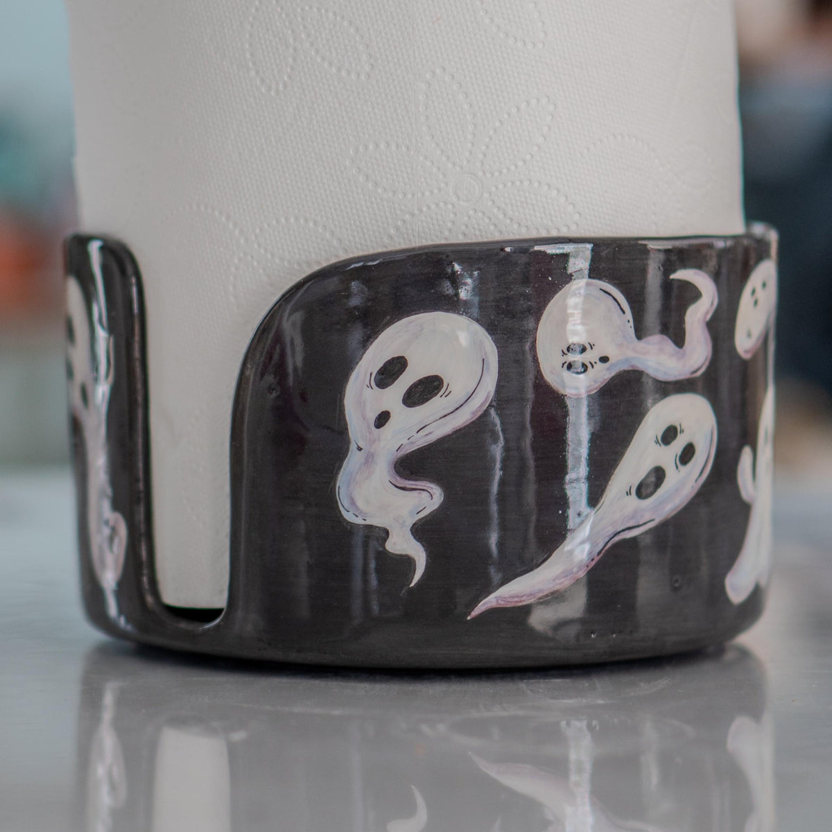 Ceramic Paper Towel Holder, Halloween Home Decor, Gothic Kitchen Decor