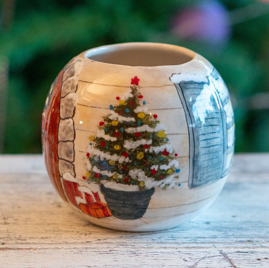 Christmas Coffee Mug, Cute House Decorated Ceramic Mug, Christmas Gift Idea