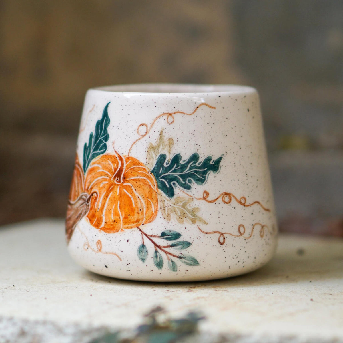 Pumpkin Mug – Handmade Ceramic Coffee Mug, Fall Mug, Rustic Autumn Mug, Pumpkin Spice Latte Mug, Halloween Gift