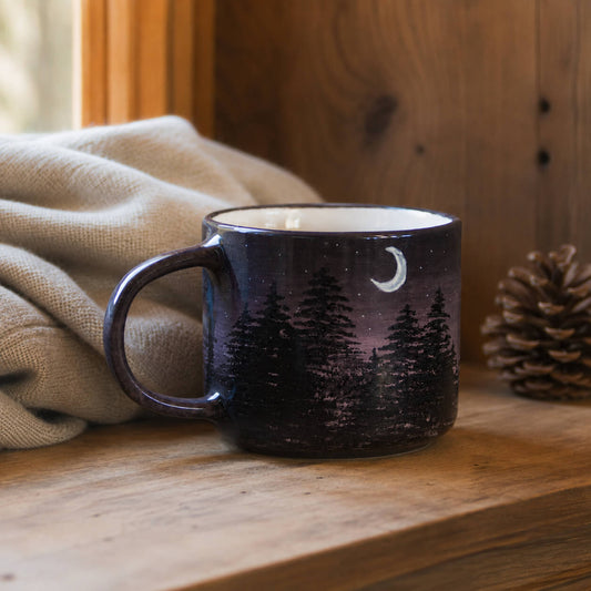 Red Sky at Night Shepherd's Delight - Forest Mug, Handmade Ceramic Coffee Mug