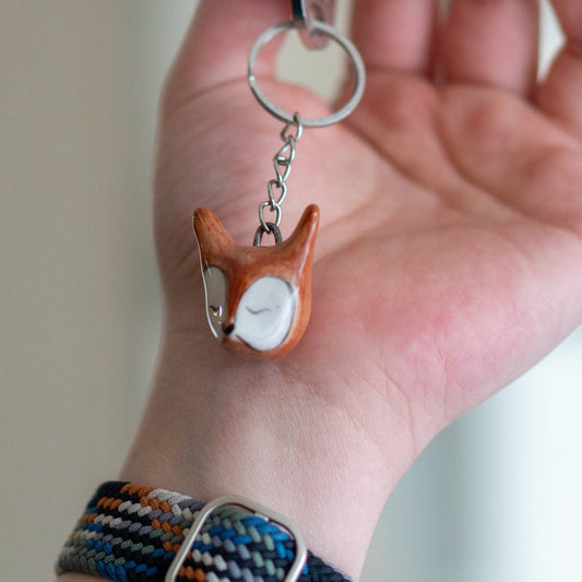 Fox Key Chain - Animal Figurine Key Holder, Handmade Gift for Animal Lover, Cute Gift Idea