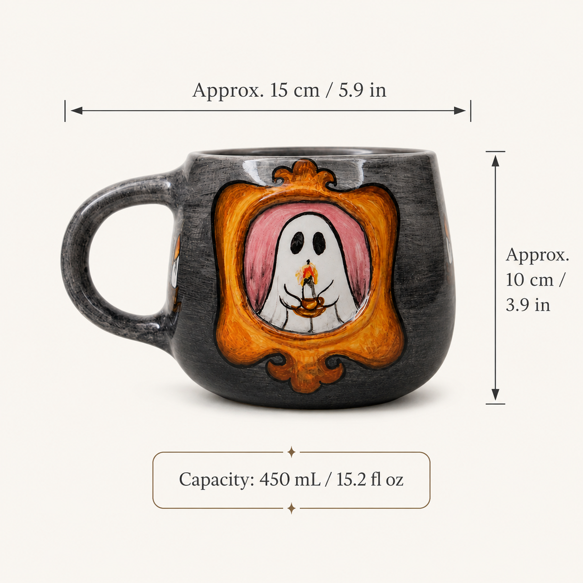 Handmade Ghost Mug: Spooky Halloween Coffee Cup, Gothic Decor