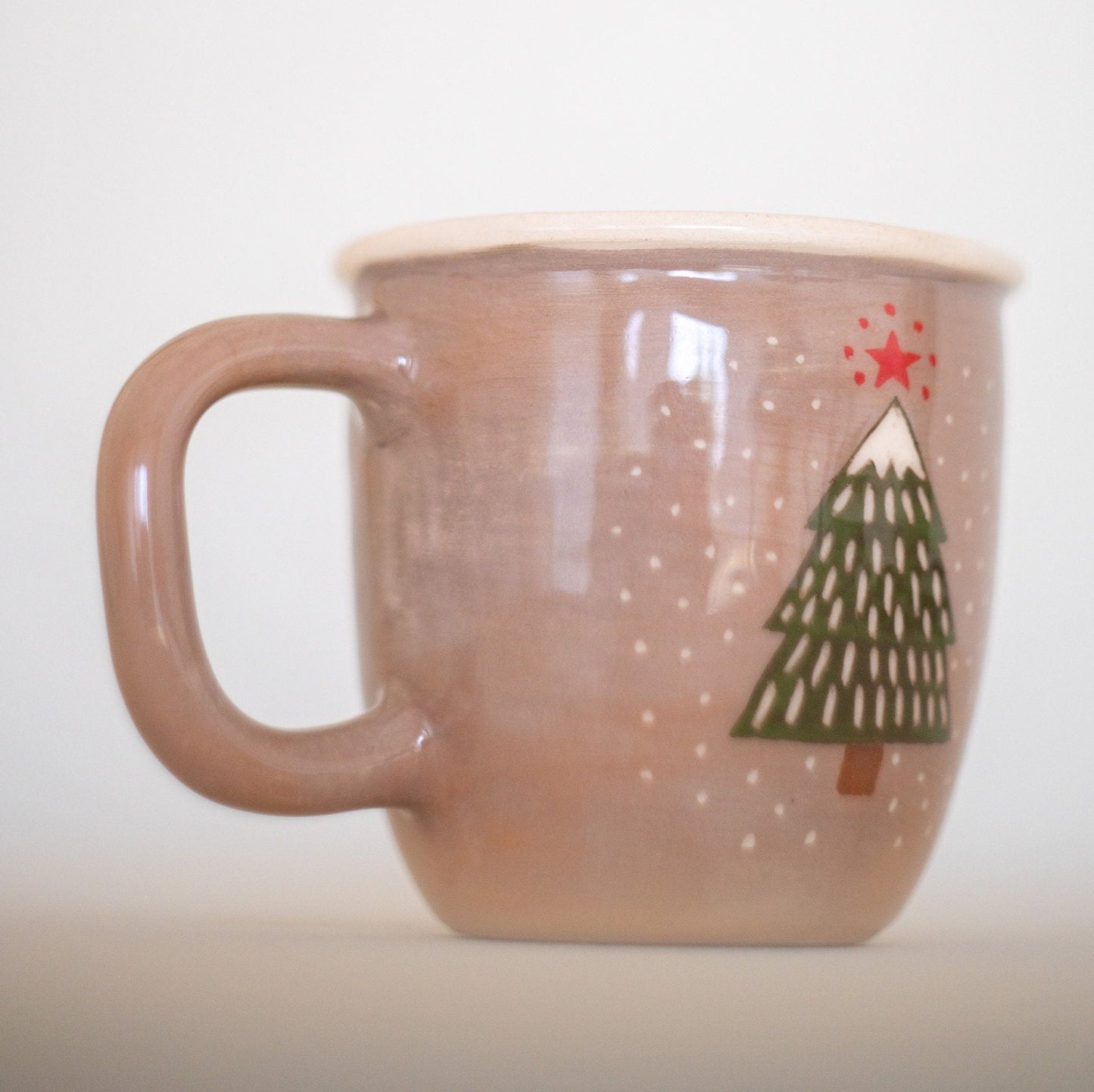 Christmas Coffee Mug - Handmade Ceramic Mug, Christmas Gift, Pottery Mug, New Year Tree
