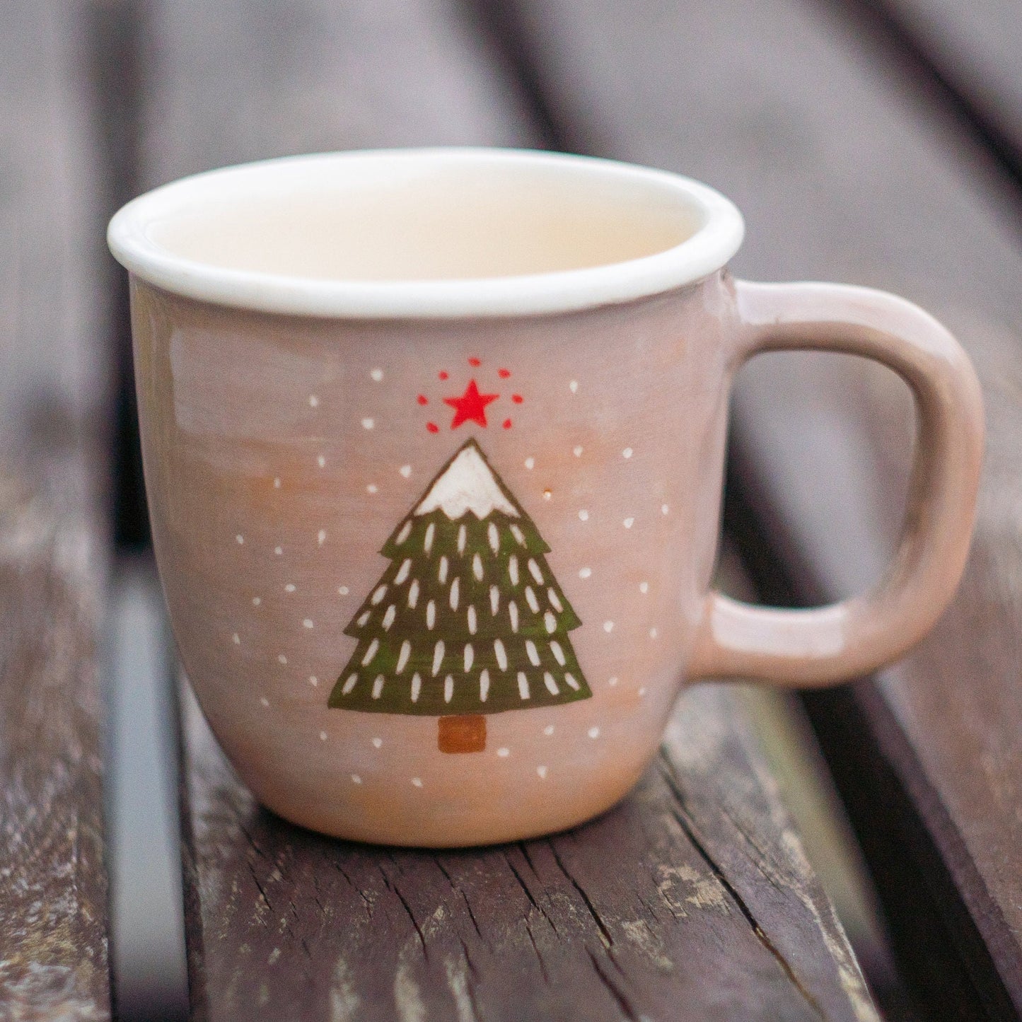 Christmas Coffee Mug - Handmade Ceramic Mug, Christmas Gift, Pottery Mug, New Year Tree