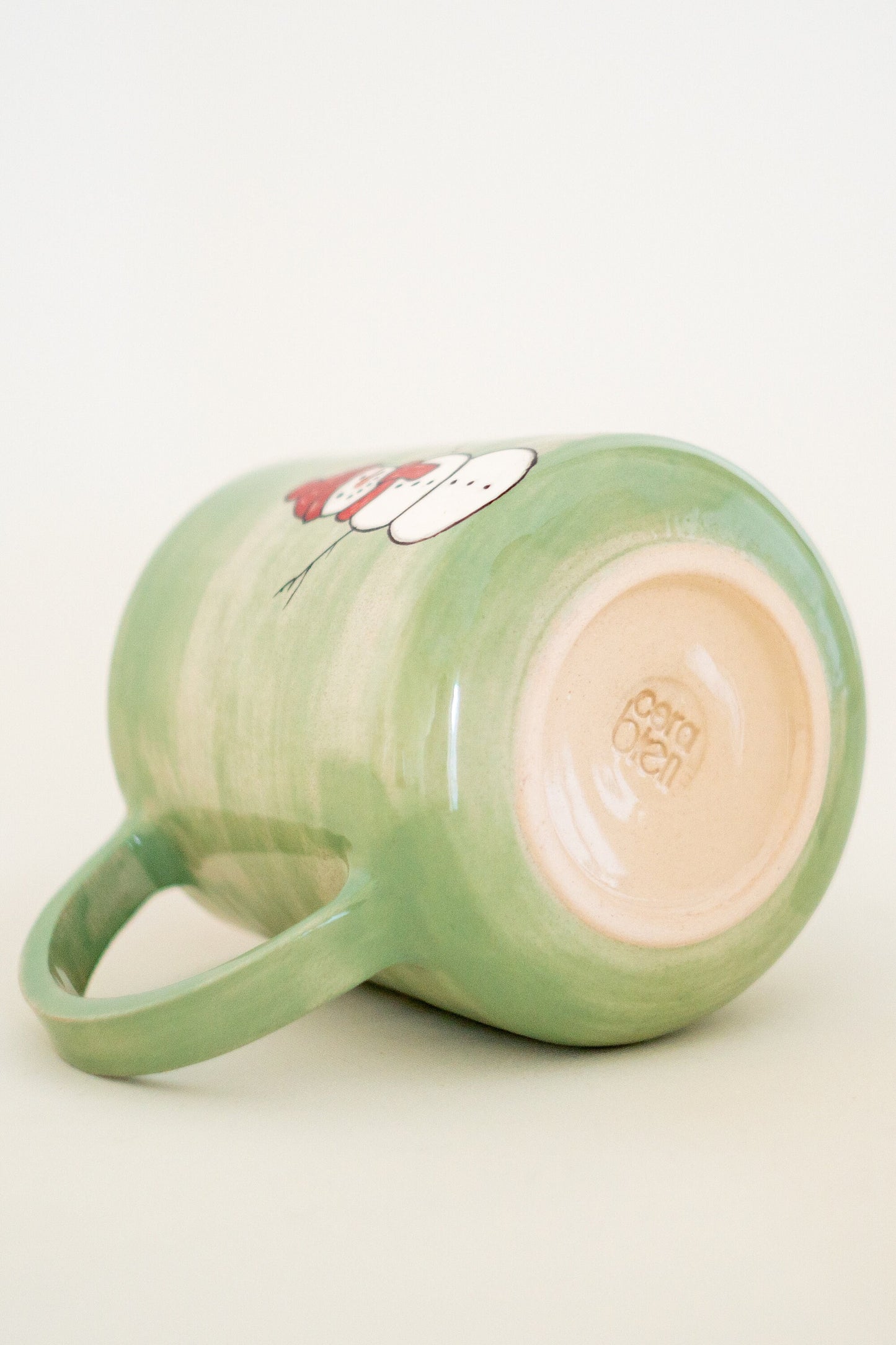 Winter Themed Coffee Mug, Snowman Sketch On Pottery/ Colorful and Handmade Coffee Cup/Special Gift for Special Ones