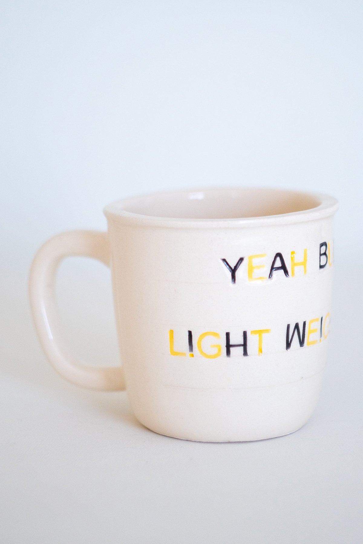 Yeah Buddy Light Weight Baby Coffee Mug/Handmade Coffee Mug/Body Builder Coffee Cup/Special Gift for Him/Ronnie Coleman's Motivation Phrase