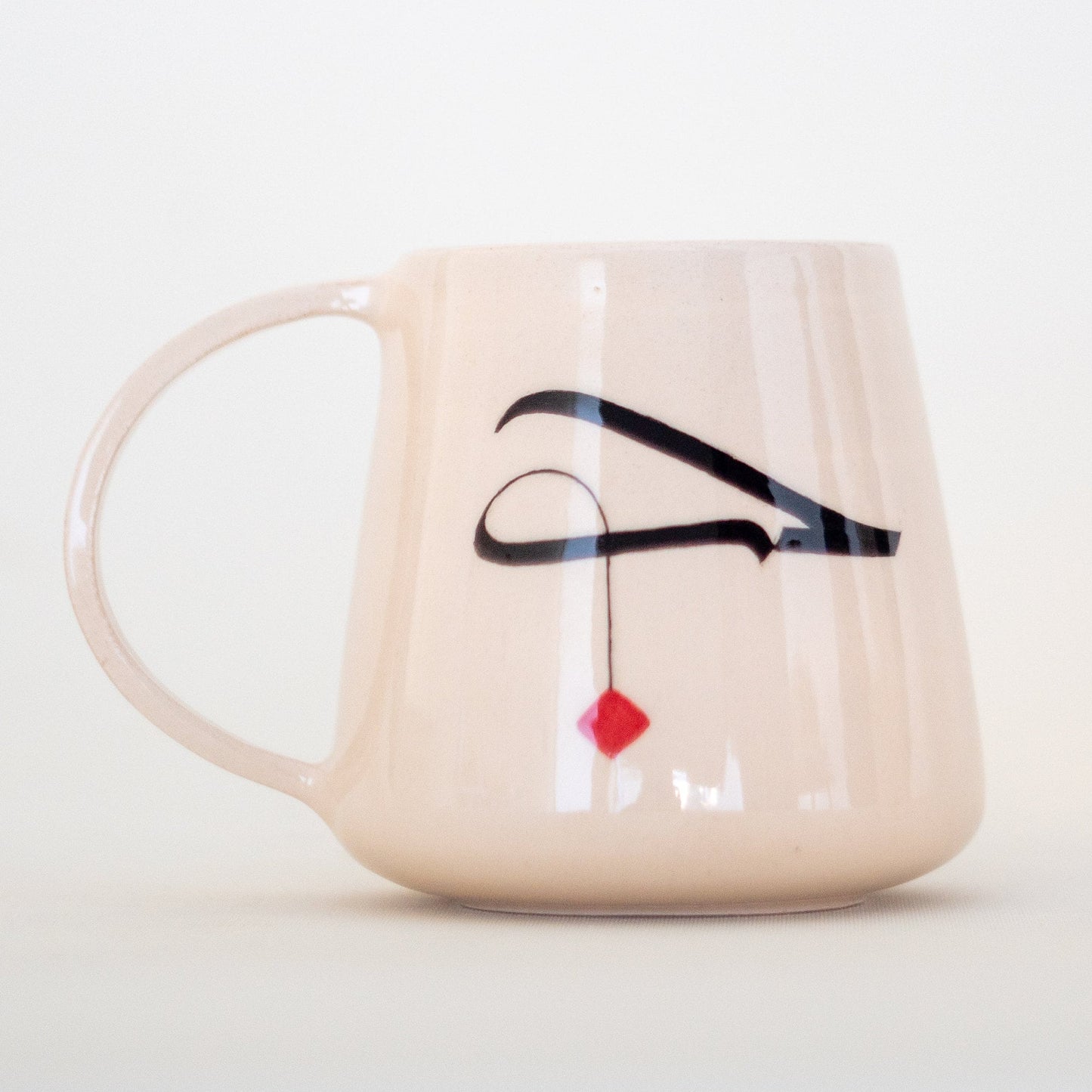 Pottery Mug - Ceramic Coffee Mug, Handmade Mug, Anniversary Gift, Arabic Calligraphy, Love Gift