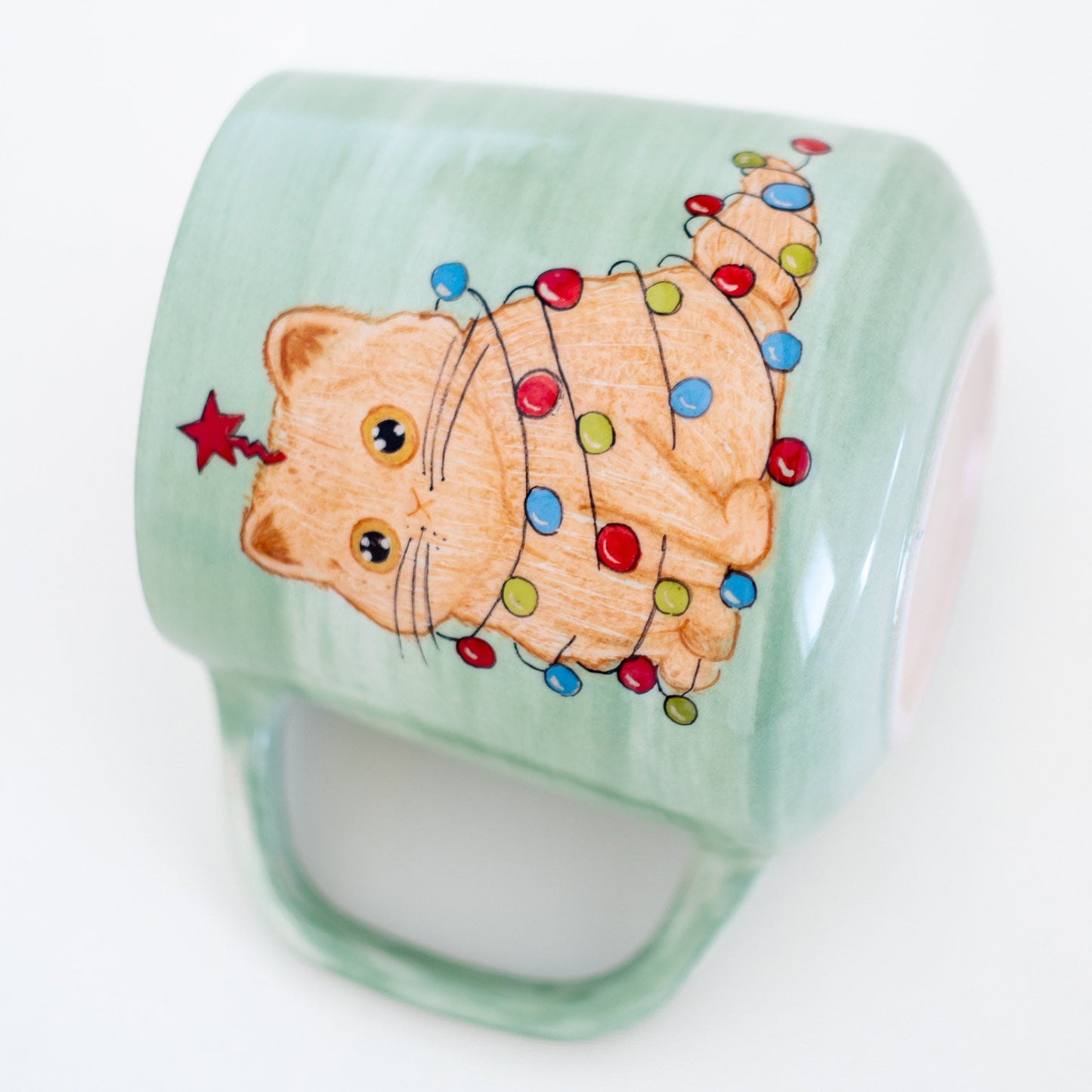 hand painted sketch ceramic mug