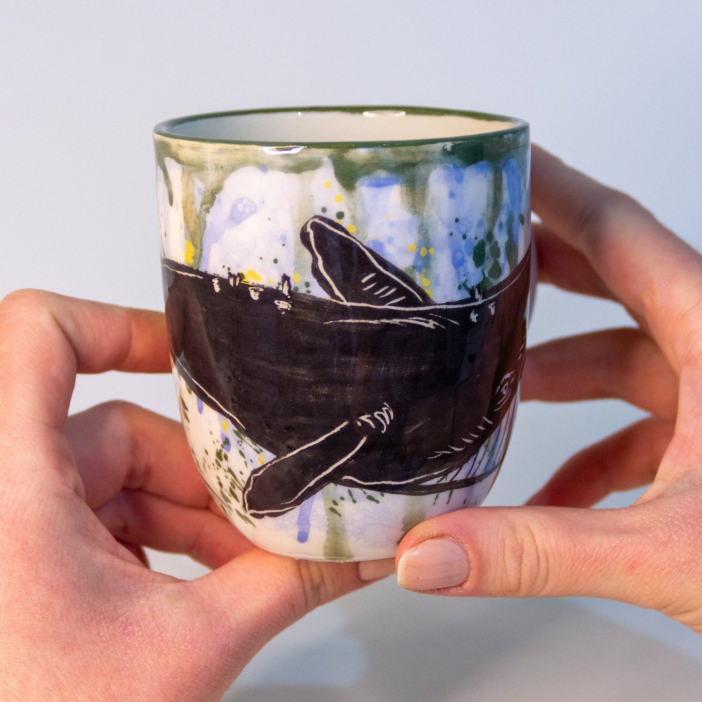 Whale Coffee Mug, Handmade Ceramic Mug, Pottery Coffee Mug