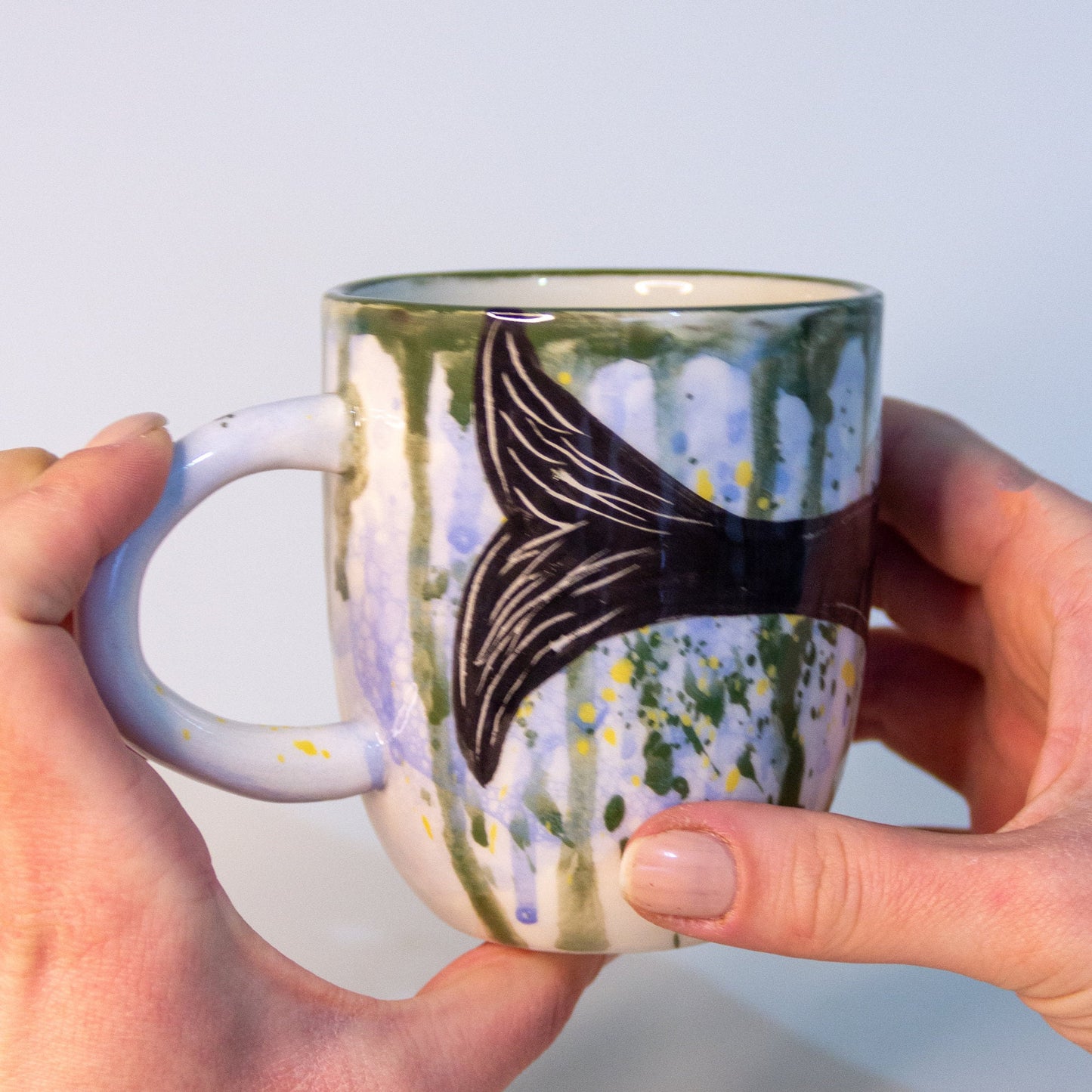 Whale Coffee Mug, Handmade Ceramic Mug, Pottery Coffee Mug