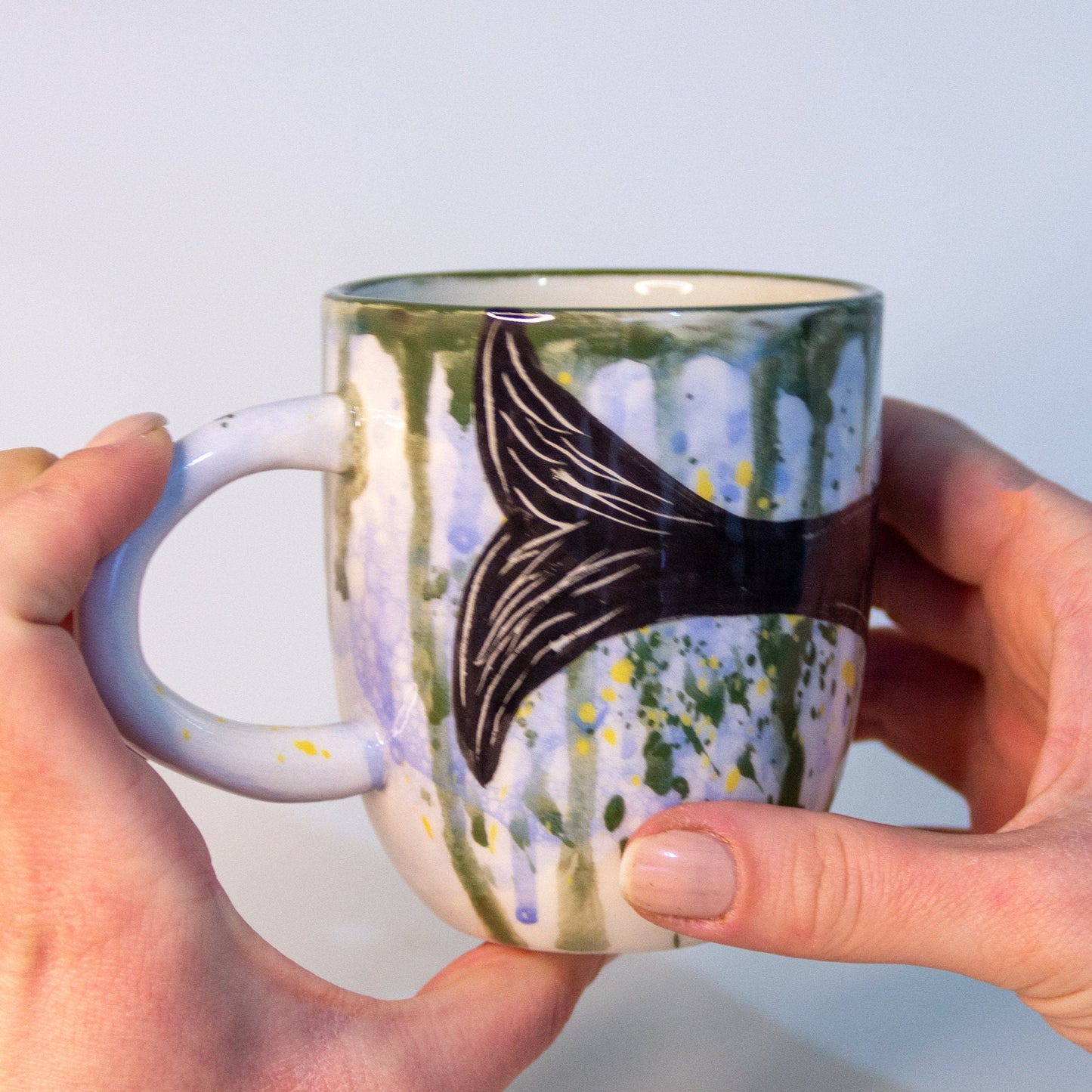 Whale Coffee Mug, Handmade Ceramic Mug, Pottery Coffee Mug
