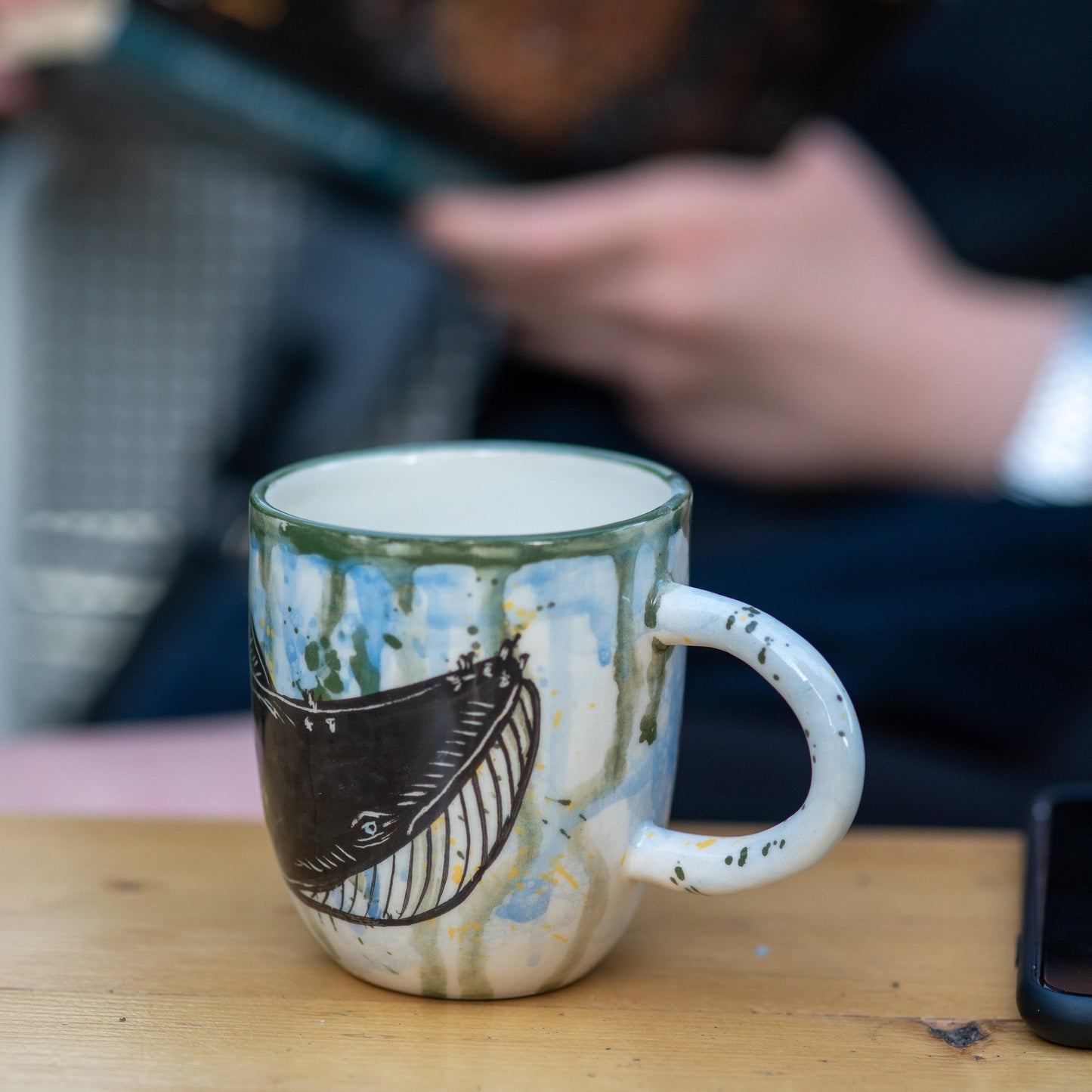 Whale Coffee Mug, Handmade Ceramic Mug, Pottery Coffee Mug