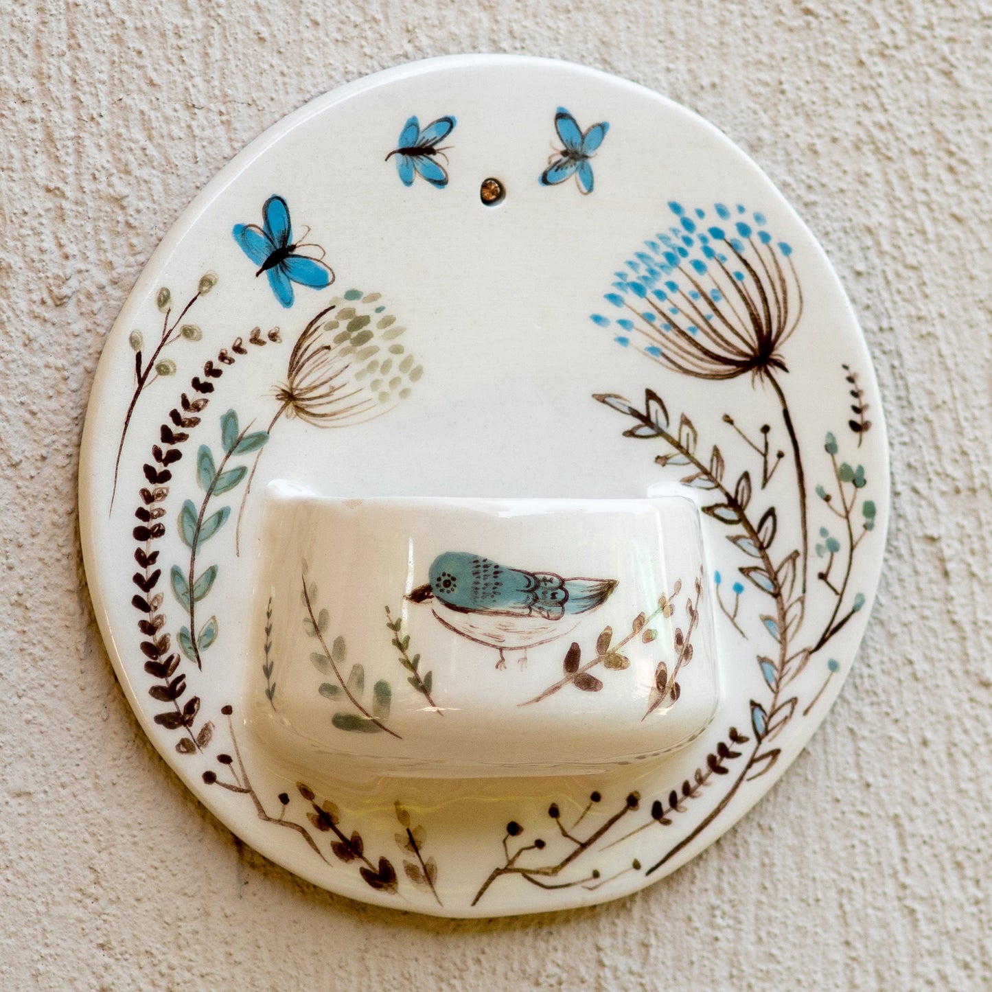 Wall Decor, Handmade Flowerpot, Handcrafted Sconce, Wall Hanging Vase, Flowers and Birds Minimal House Decor, Succulent Vase, Cute planter