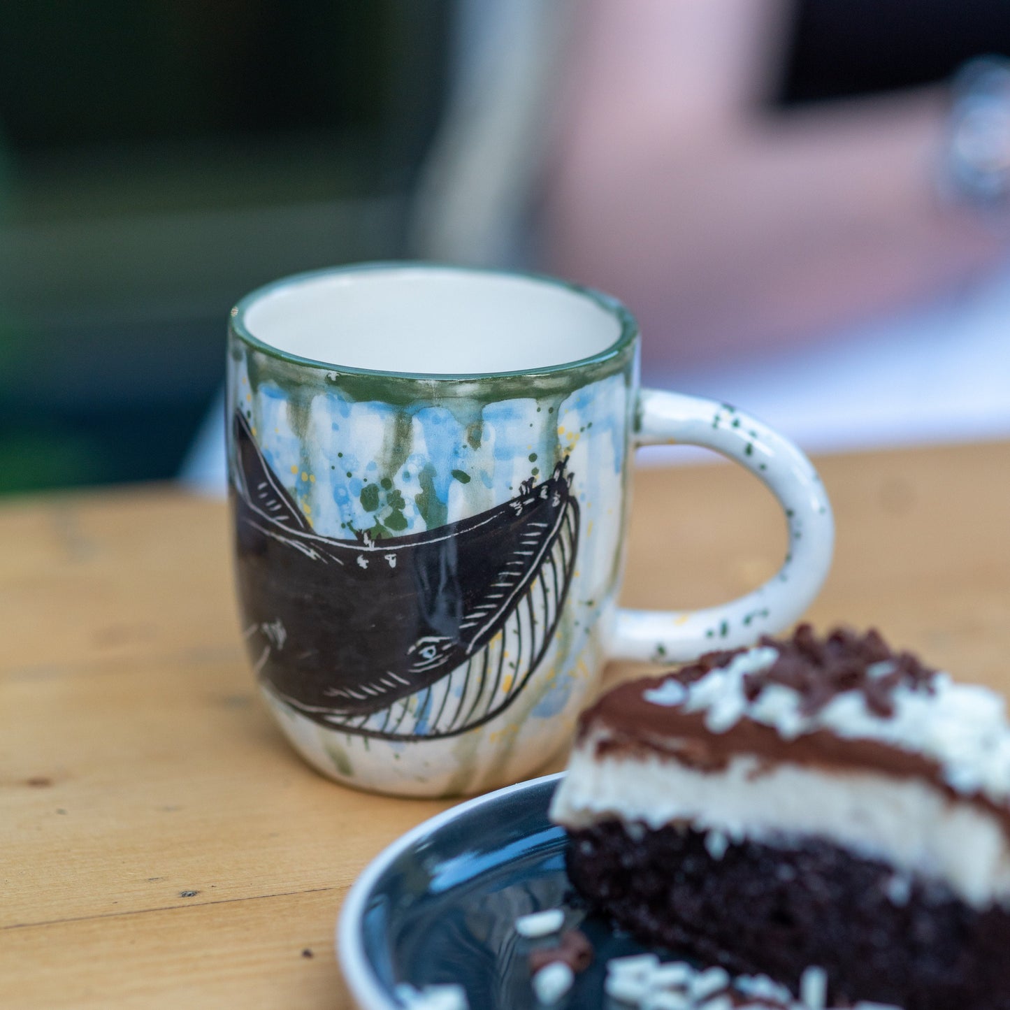 Whale Coffee Mug, Handmade Ceramic Mug, Pottery Coffee Mug
