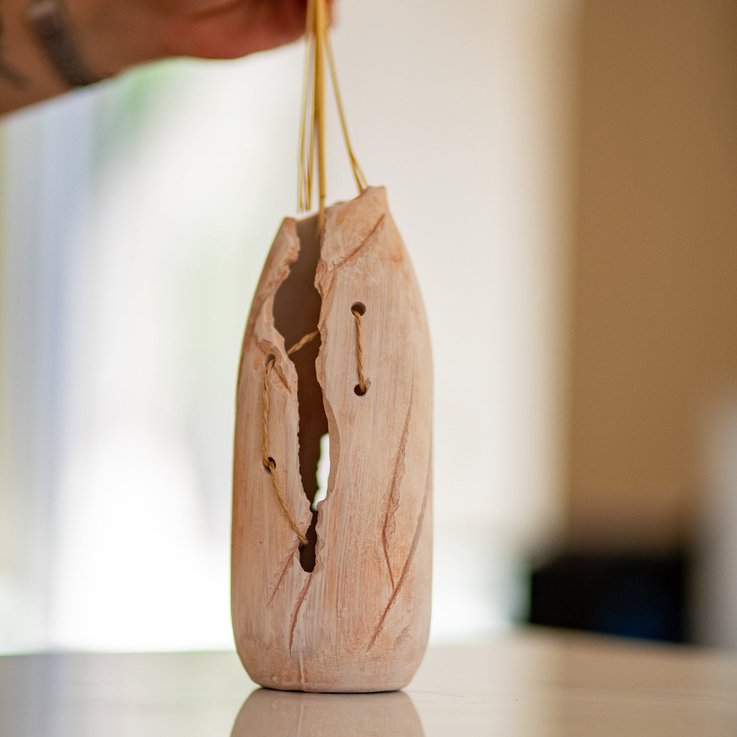 Fall Home Decor, Ceramic Vase, Rustic Home Decor, Dried Flower Vase