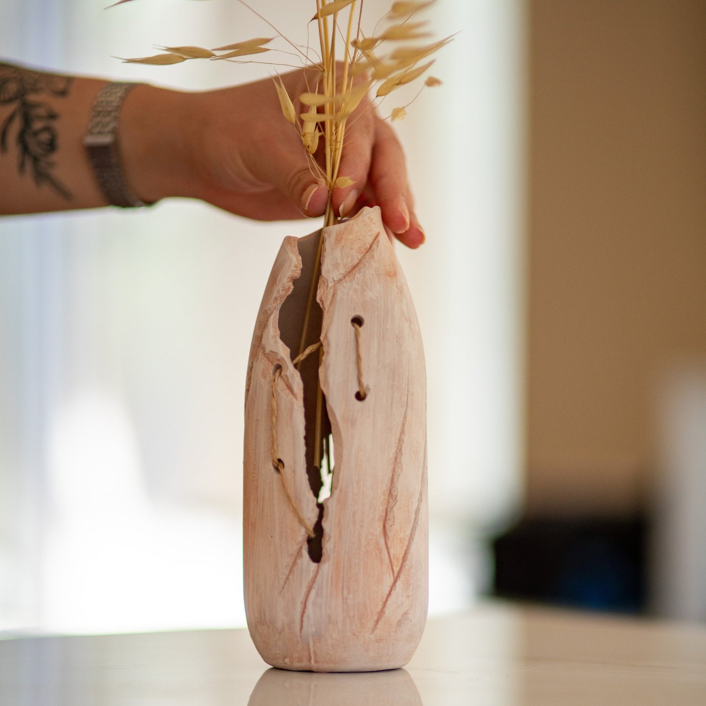 Fall Home Decor, Ceramic Vase, Rustic Home Decor, Dried Flower Vase