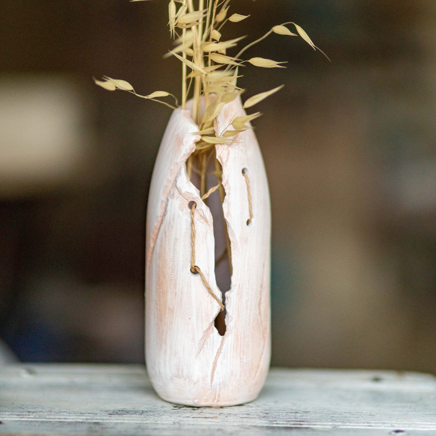 Fall Home Decor, Ceramic Vase, Rustic Home Decor, Dried Flower Vase