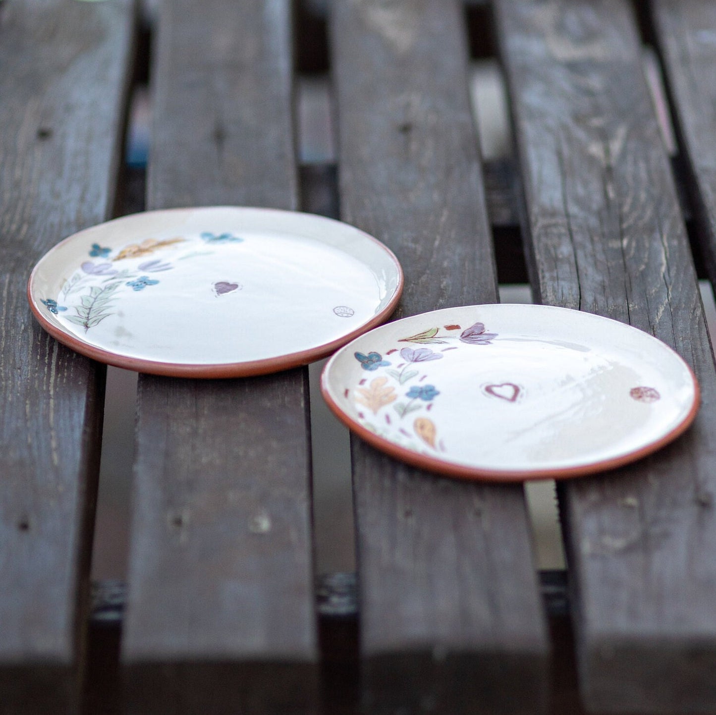 Floral Theme Terracotta Plate