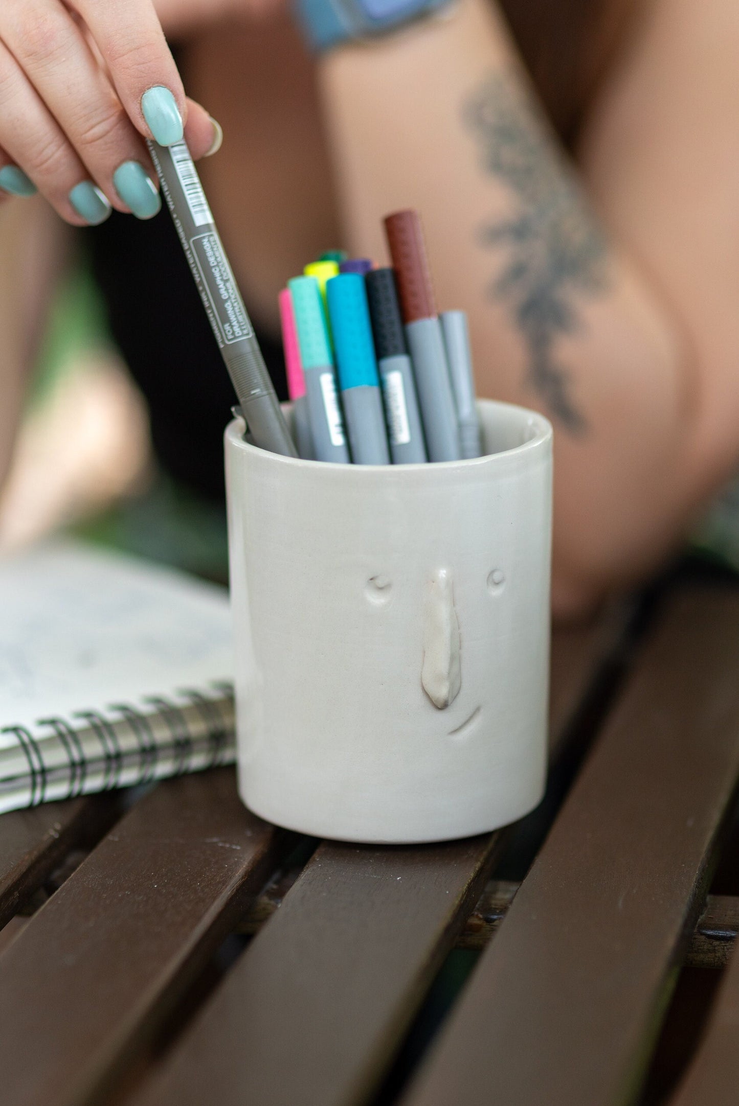 Pencil Holder, Handmade Ceramic Holder Box, Toothbrush Holder, Utensil Holder, Pencil Cup