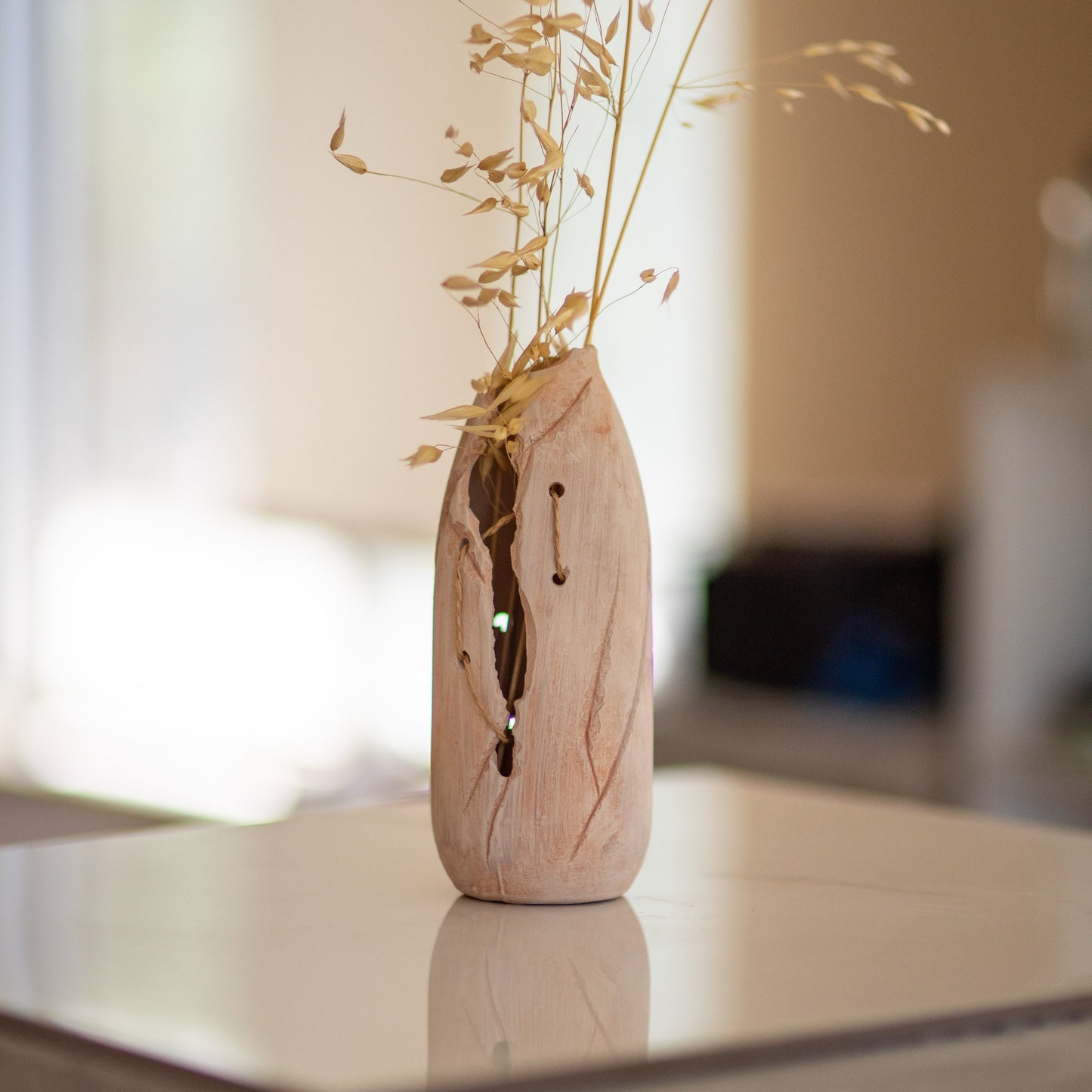 Fall Home Decor, Ceramic Vase, Rustic Home Decor, Dried Flower Vase
