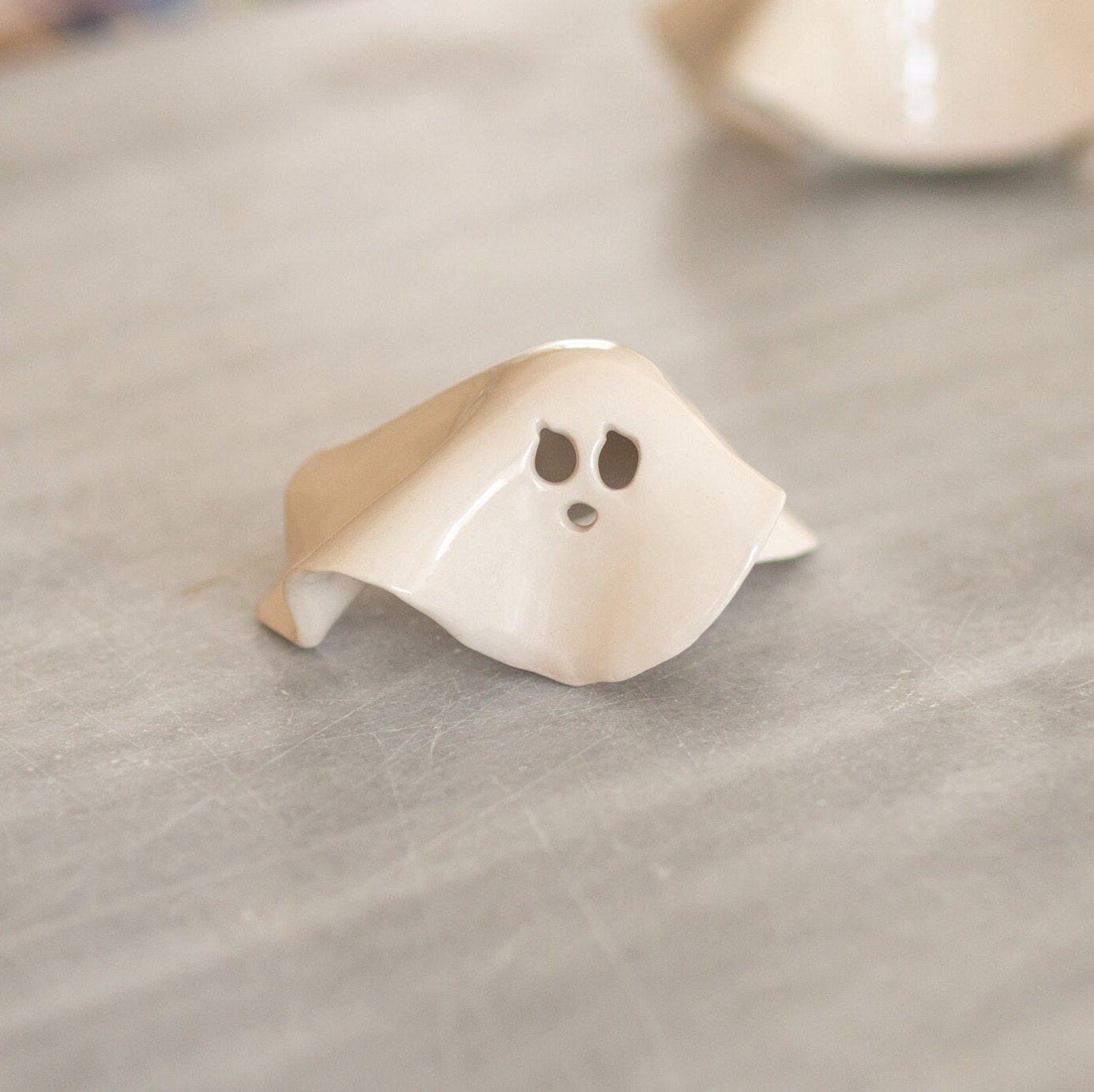 Baby Halloween, Ghost Incense Holder, Handmade Ceramic Candle Holder, Spooky Home Decor