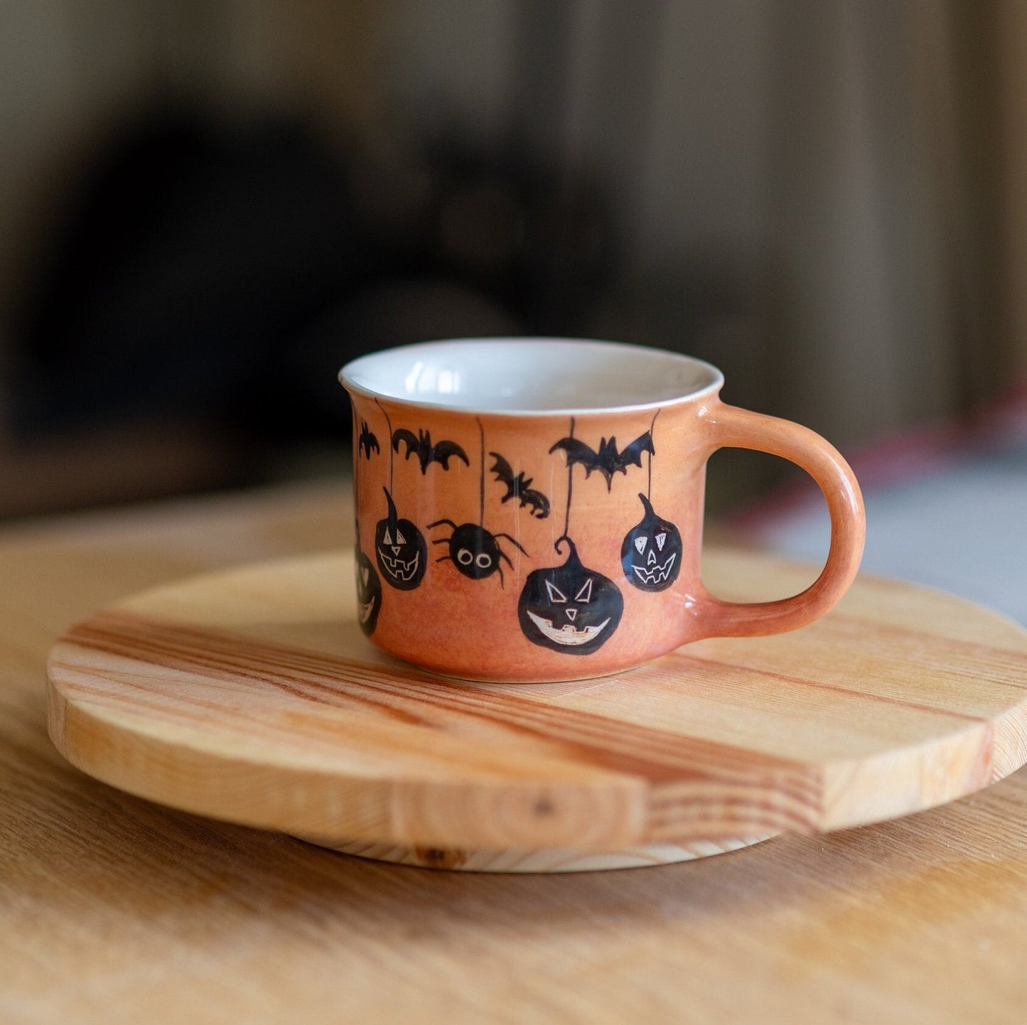 Halloween Mug, Handmade Halloween Gift, Pumpkin Mug