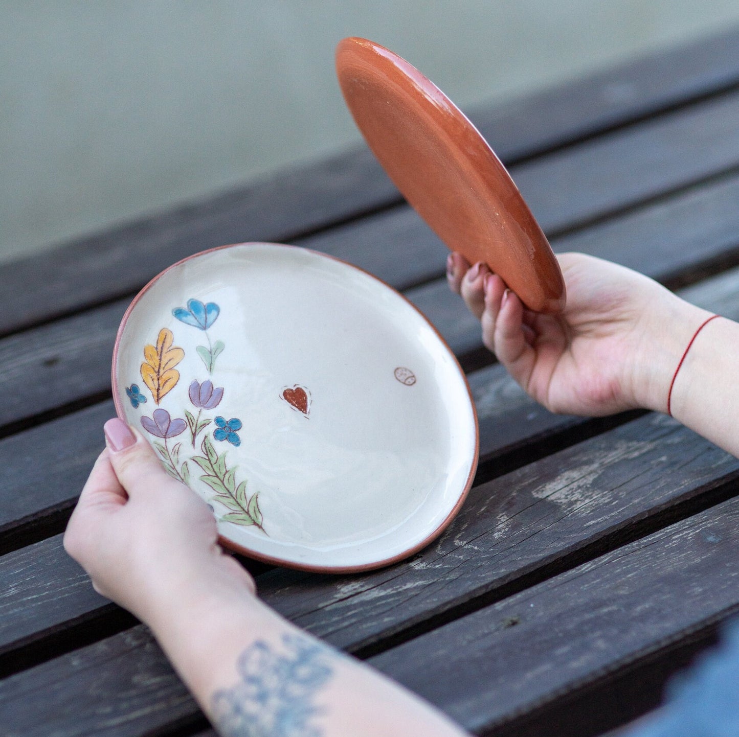 Floral Theme Terracotta Plate