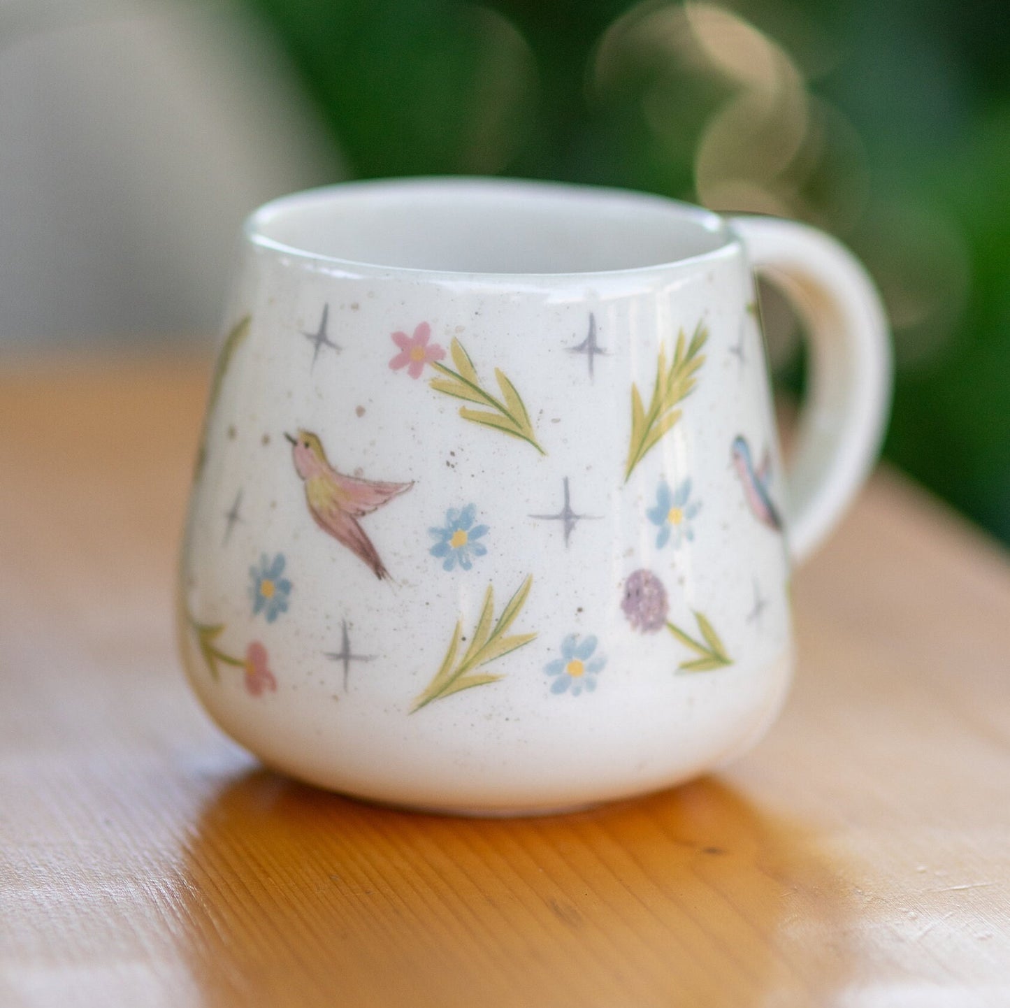 Hummingbird Mug: Handmade Ceramic Coffee Cup, Nature Pottery 13oz