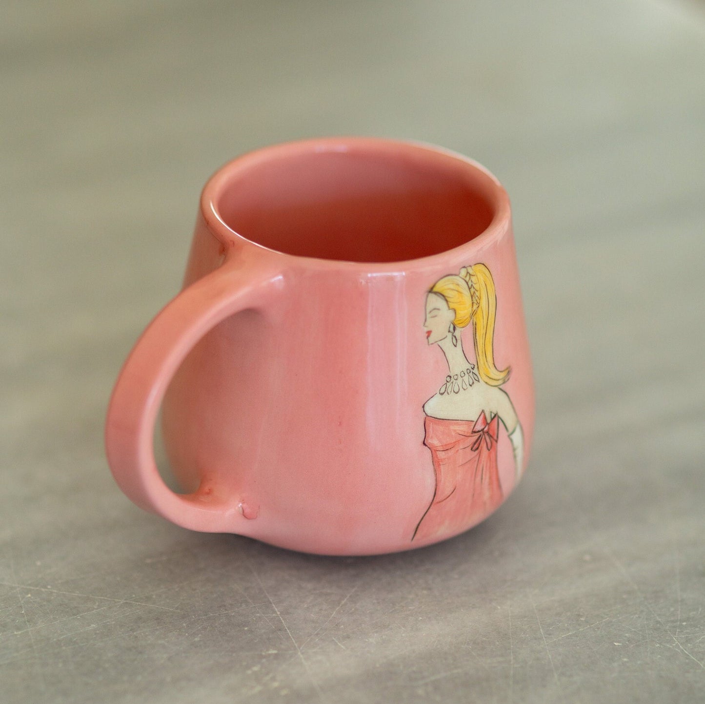 Pink Handmade Coffee Mug - Charming Ceramic Mug for Movie Lovers
