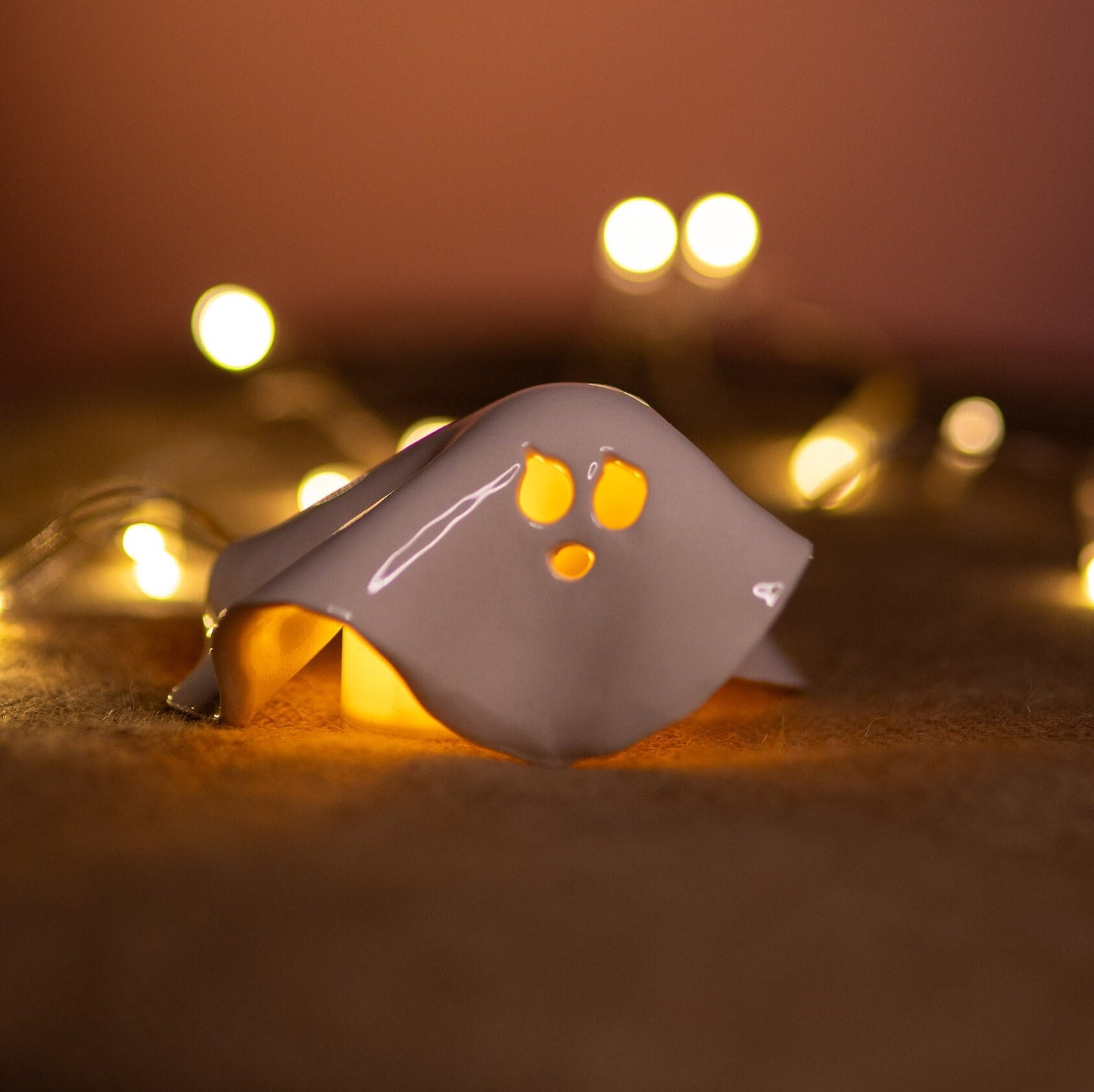 Baby Halloween, Ghost Incense Holder, Handmade Ceramic Candle Holder, Spooky Home Decor