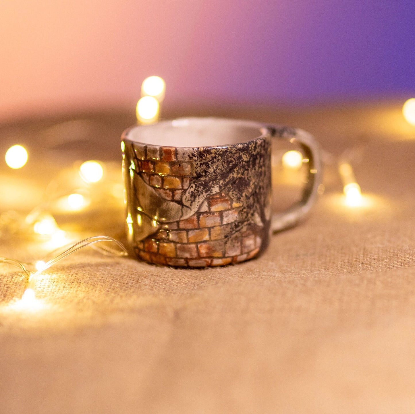 Halloween Witch and Cat Ceramic Mug, Handmade Halloween Gift, Pottery Coffee Mug