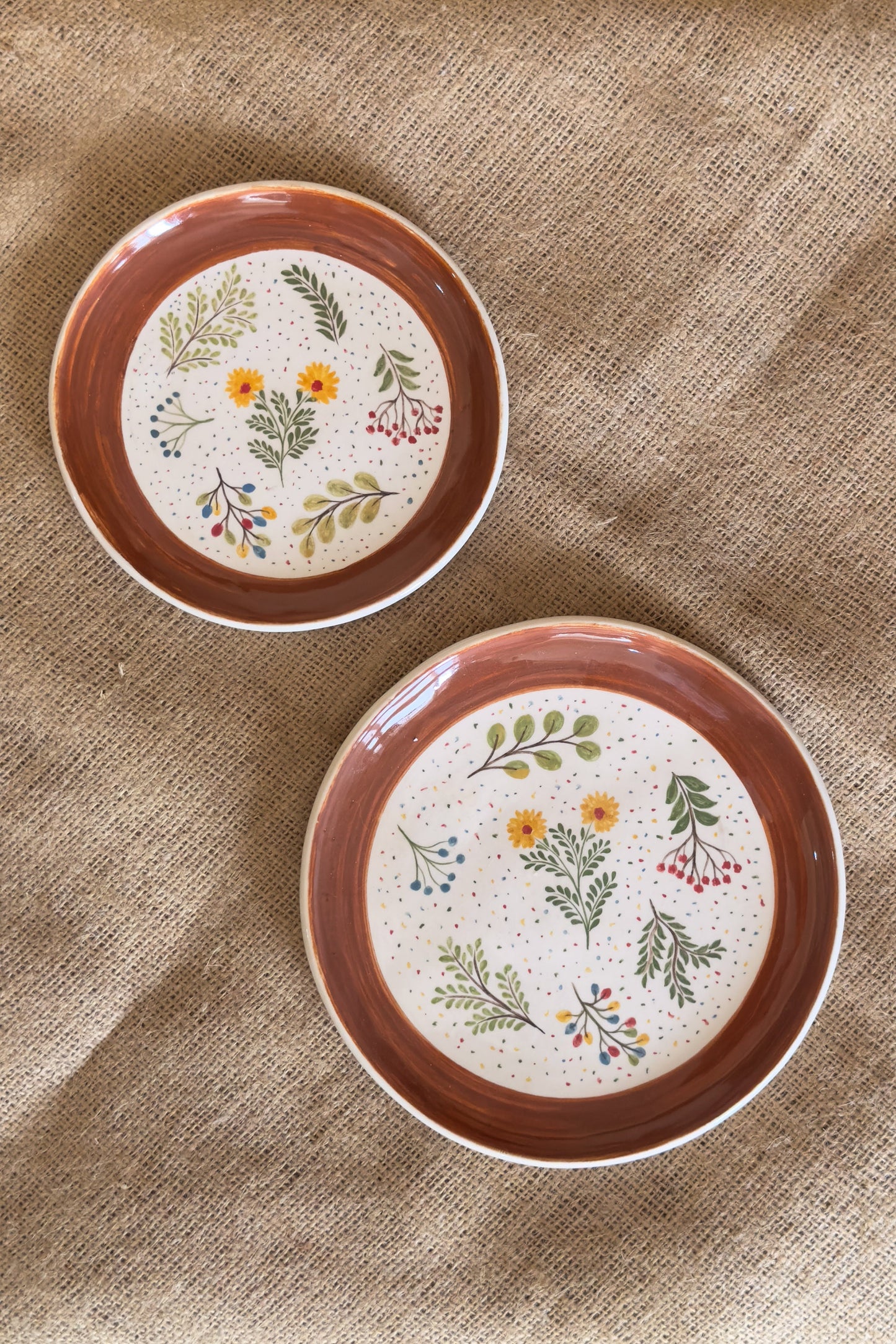 Fall Decor Ceramic Dinnerware Set, Handmade Pottery Plates, Autumnal Home Decor