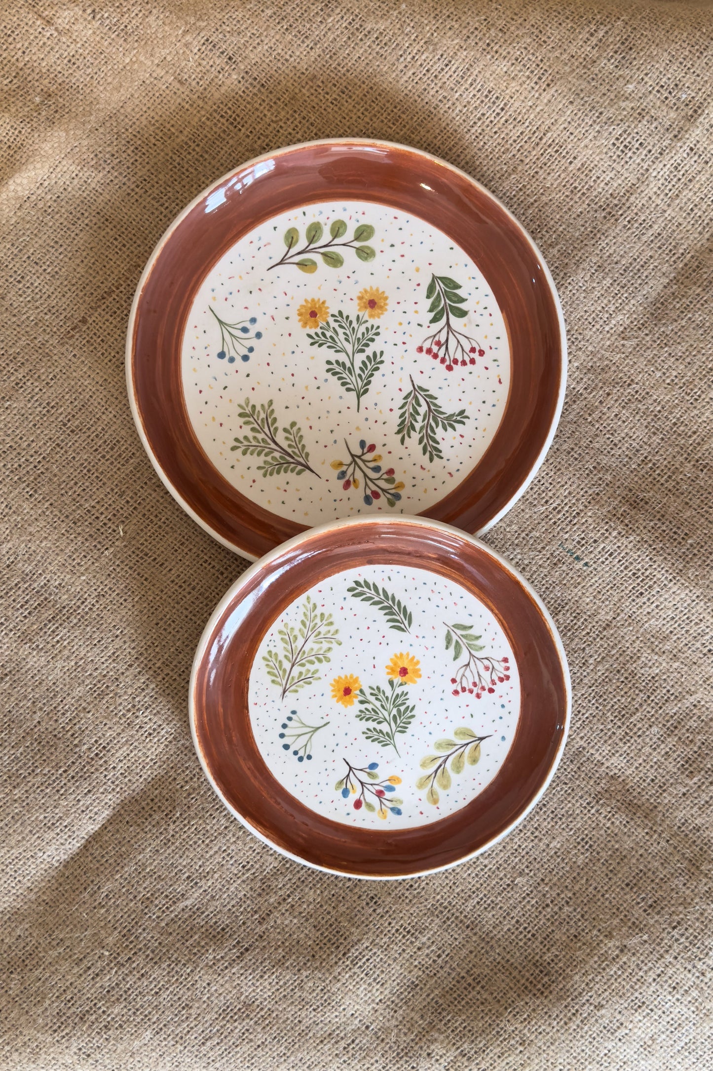 Fall Decor Ceramic Dinnerware Set, Handmade Pottery Plates, Autumnal Home Decor