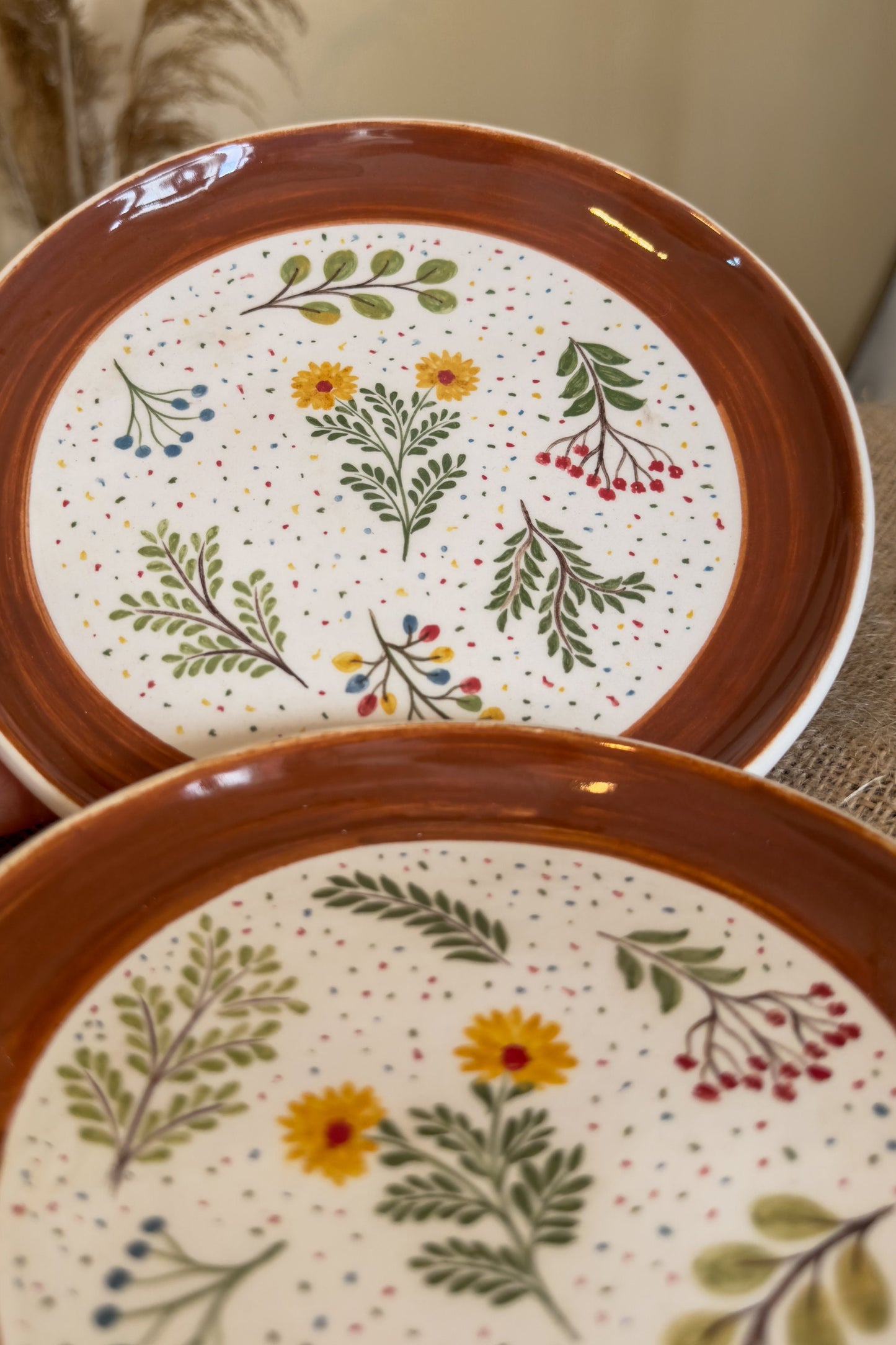 Fall Decor Ceramic Dinnerware Set, Handmade Pottery Plates, Autumnal Home Decor