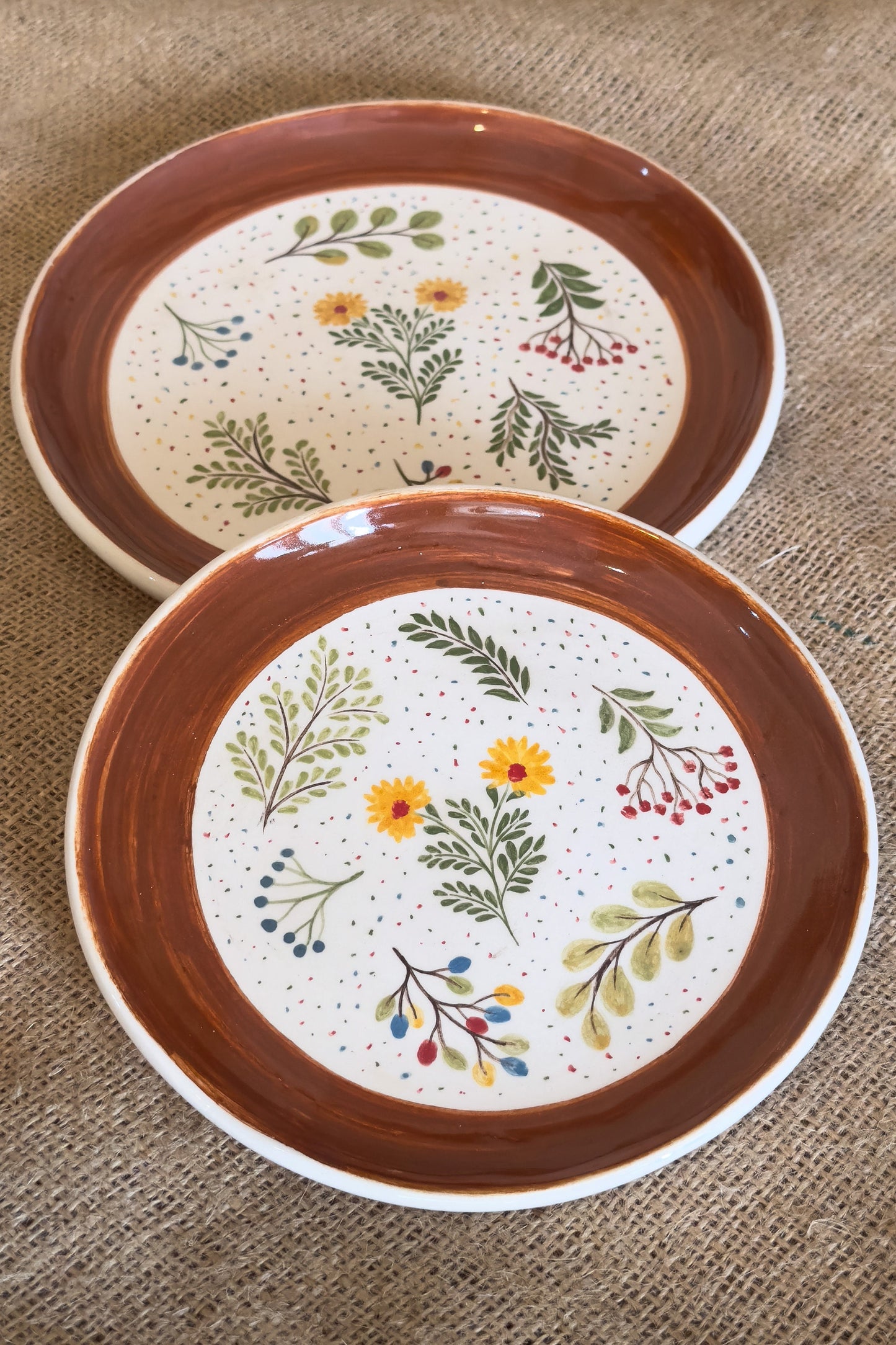 Fall Decor Ceramic Dinnerware Set, Handmade Pottery Plates, Autumnal Home Decor