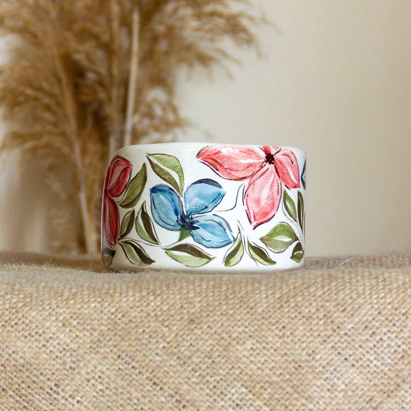 Paper Towel Holder, Handmade Towel Rack, Floral Kitchen Decor