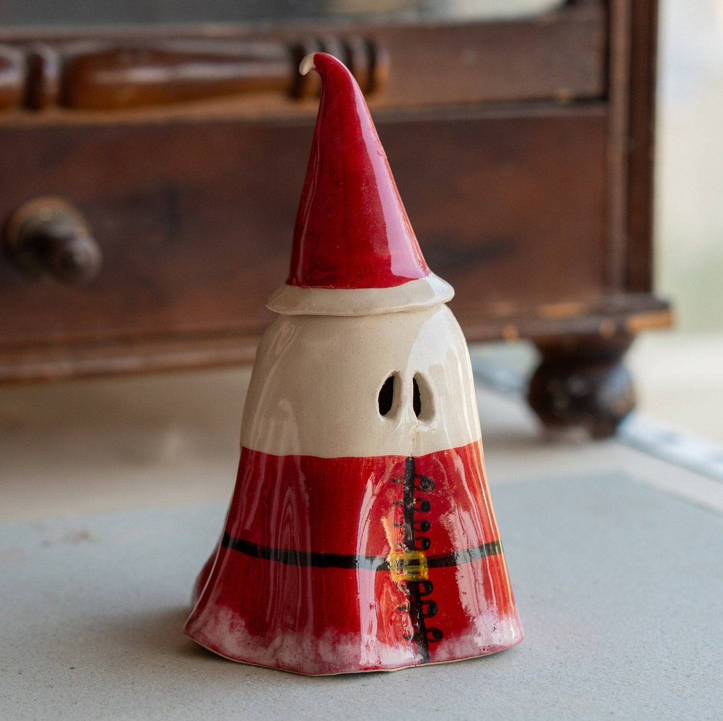 Christmas Decor Tea Light Holder, Handmade Christmas Gift, Santa Ghost Decor Incense Holder