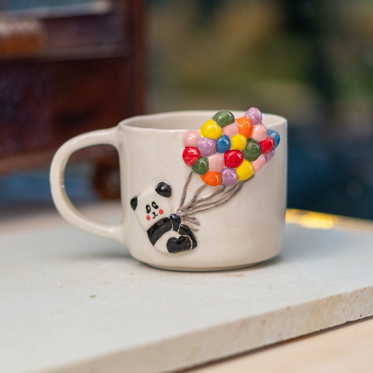 Panda Bear Cute Coffee Mug, Pottery Mug, Hot Chocolate Mug