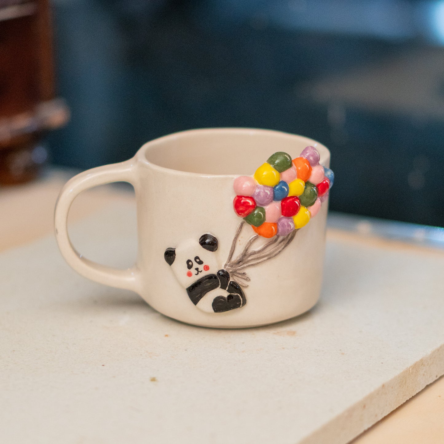 Panda Bear Cute Coffee Mug, Pottery Mug, Hot Chocolate Mug