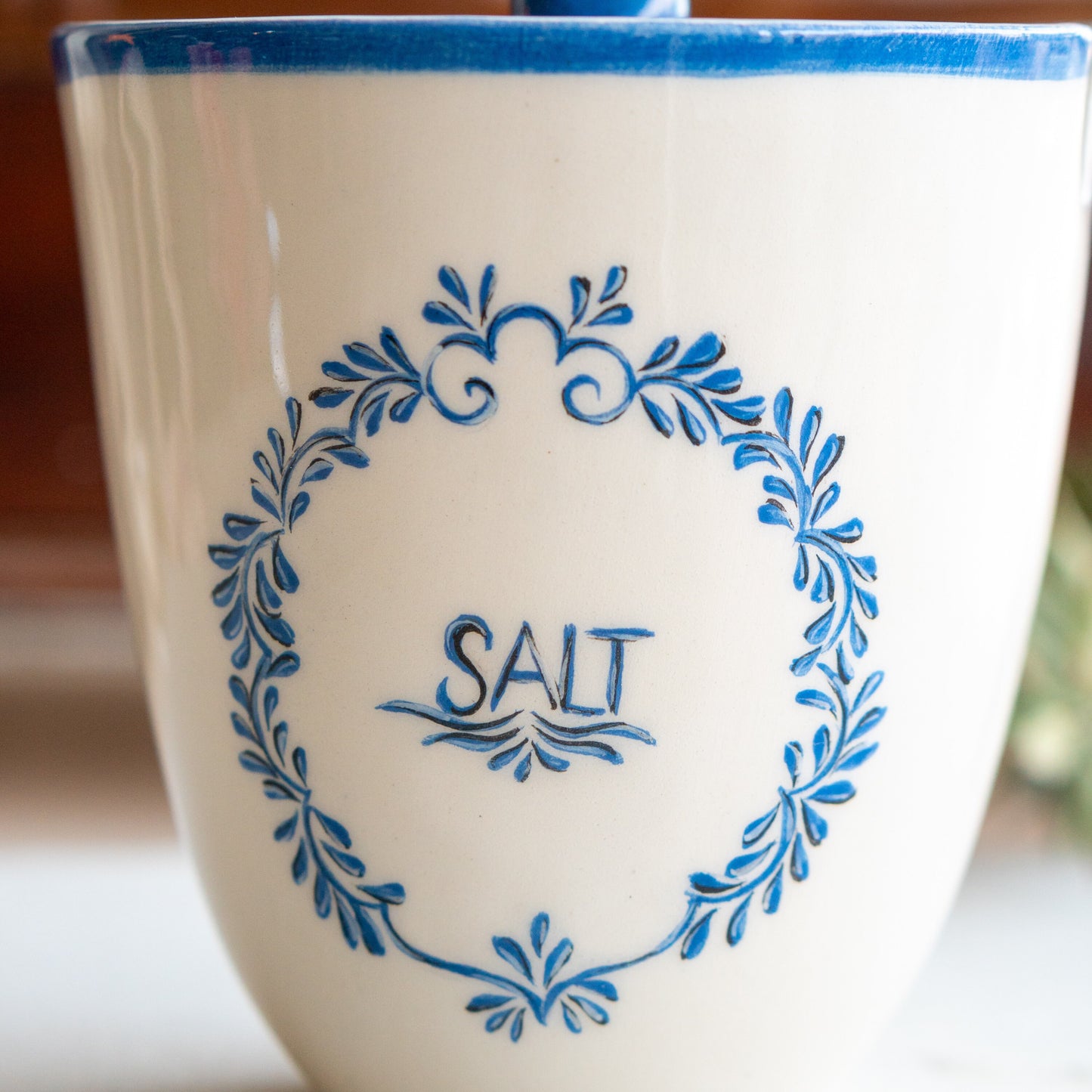 Jar with Lid - Salt Sugar Coffee Jar, Handmade Vintage Jar Set, Salt Cellar, Spice Pot, Ceramic Jar Set