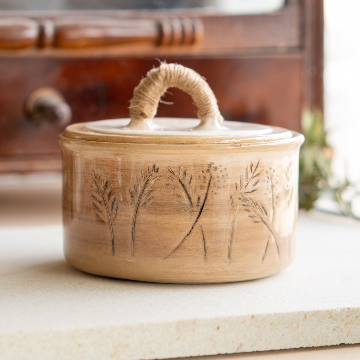 Ceramic Pot with Lid - Multipurpose Storage Box, Handmade Ceramic Bowl with Lid, Jewelry Box with Lid, Butter Dish
