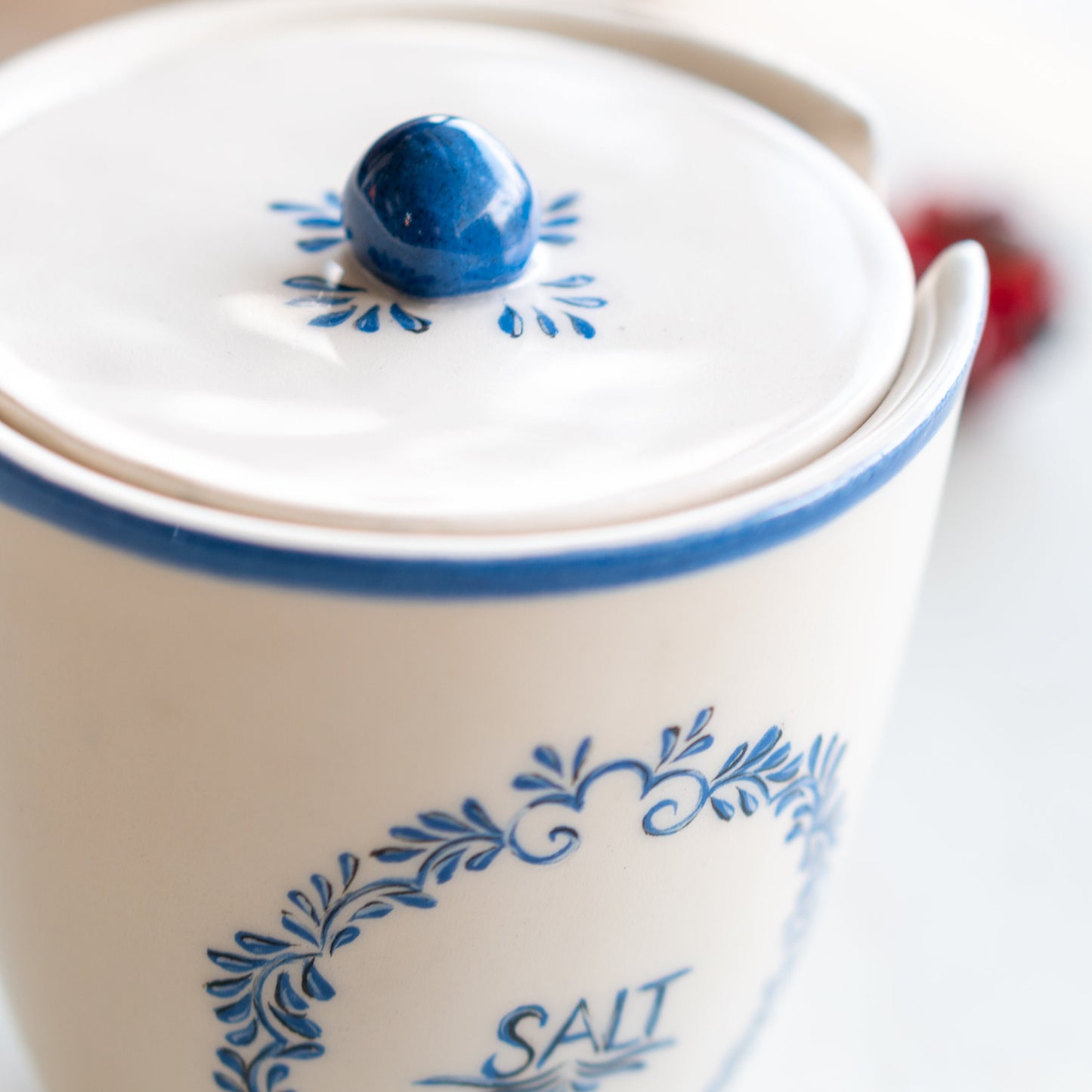 Jar with Lid - Salt Sugar Coffee Jar, Handmade Vintage Jar Set, Salt Cellar, Spice Pot, Ceramic Jar Set