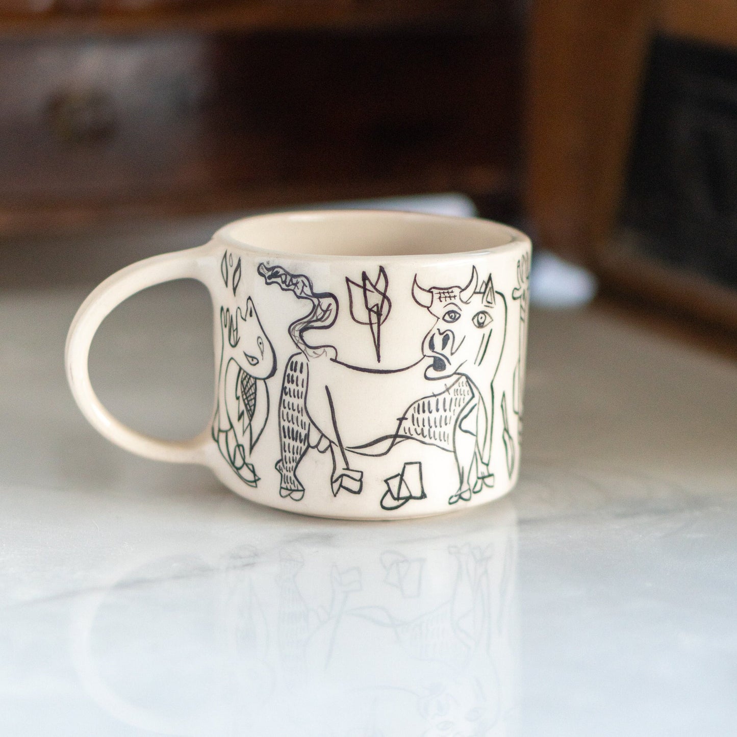 Picasso Guernica - Handmade Ceramic Mug, Pottery Mug, Art Lover Gift