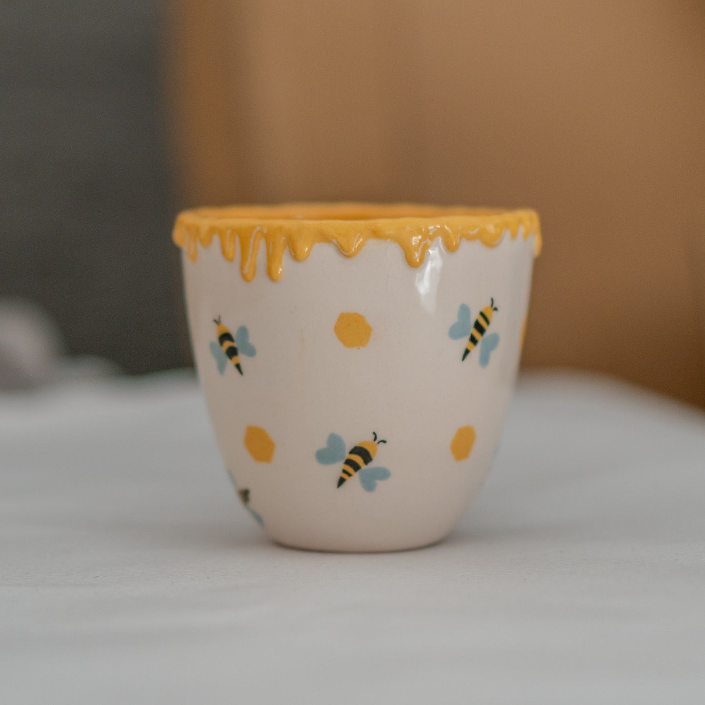 Pottery Mug - Honey and Bee Ceramic Mug, Handmade Coffee Mug, Unique Mug, Nature Lover Gift