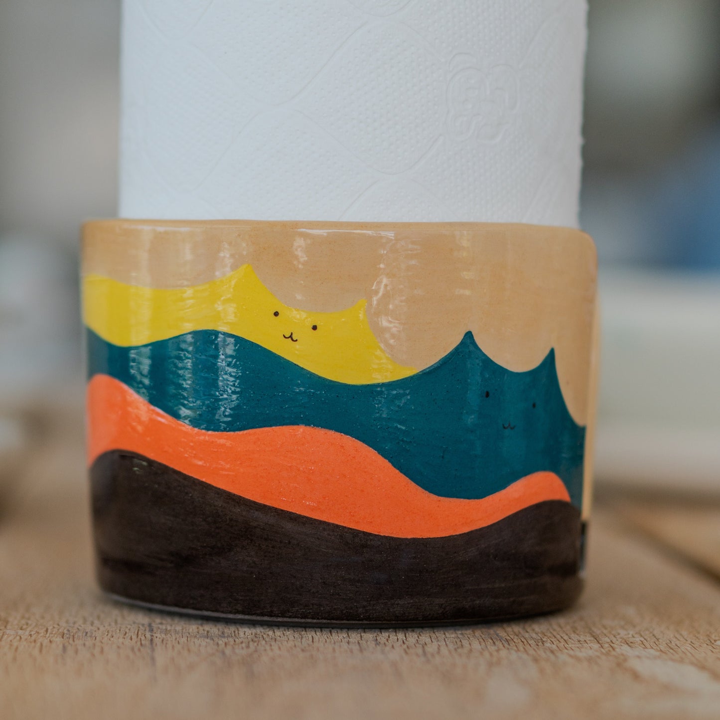 Ceramic Paper Towel Holder - Cat Paper Towel Holder, Cat Lover Home Decor, Ceramic Towel Rack, Unique Gift for Home
