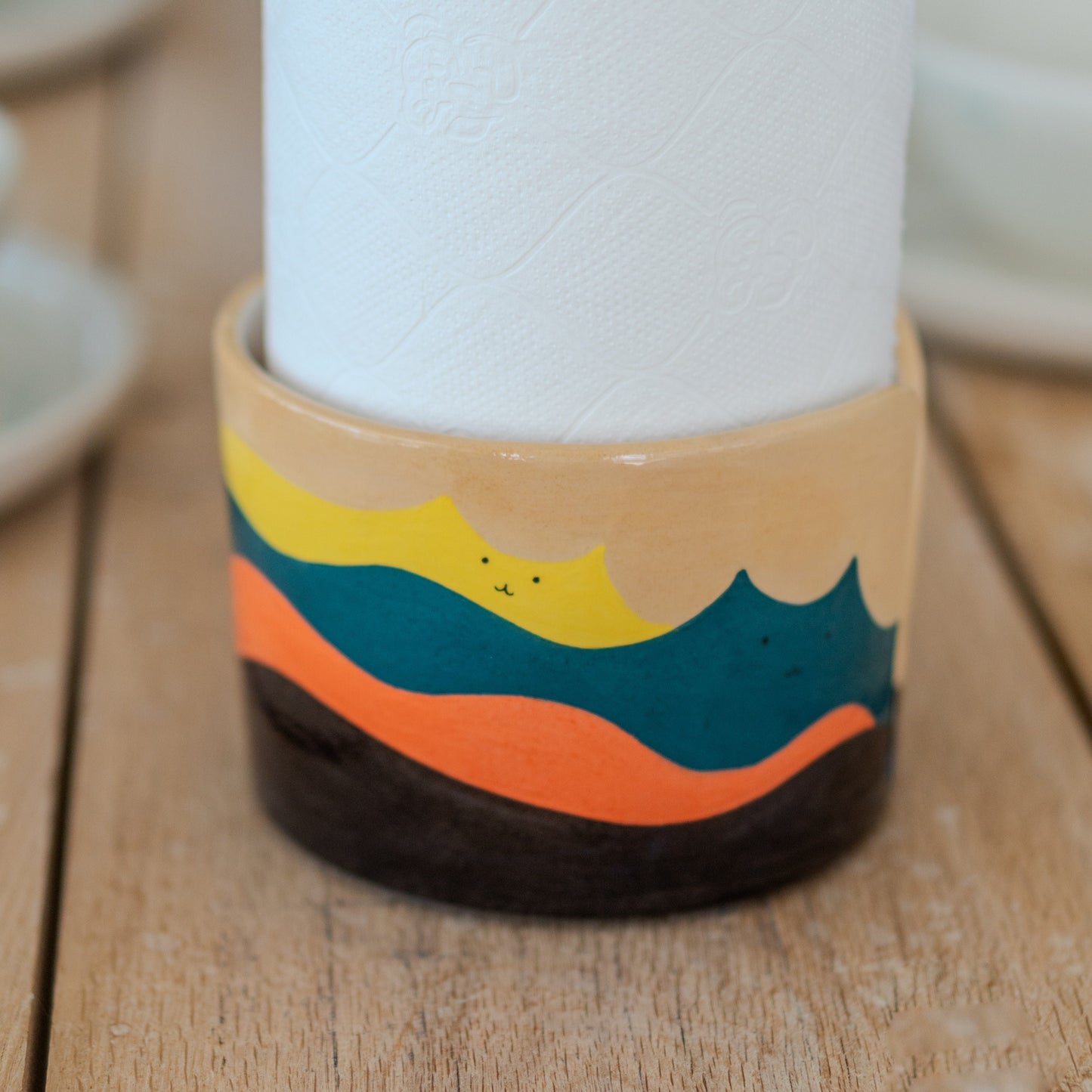 Ceramic Paper Towel Holder - Cat Paper Towel Holder, Cat Lover Home Decor, Ceramic Towel Rack, Unique Gift for Home