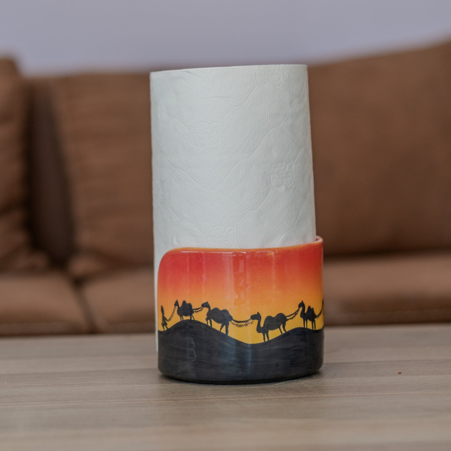 Ceramic Paper Towel Holder - Arabic Decor