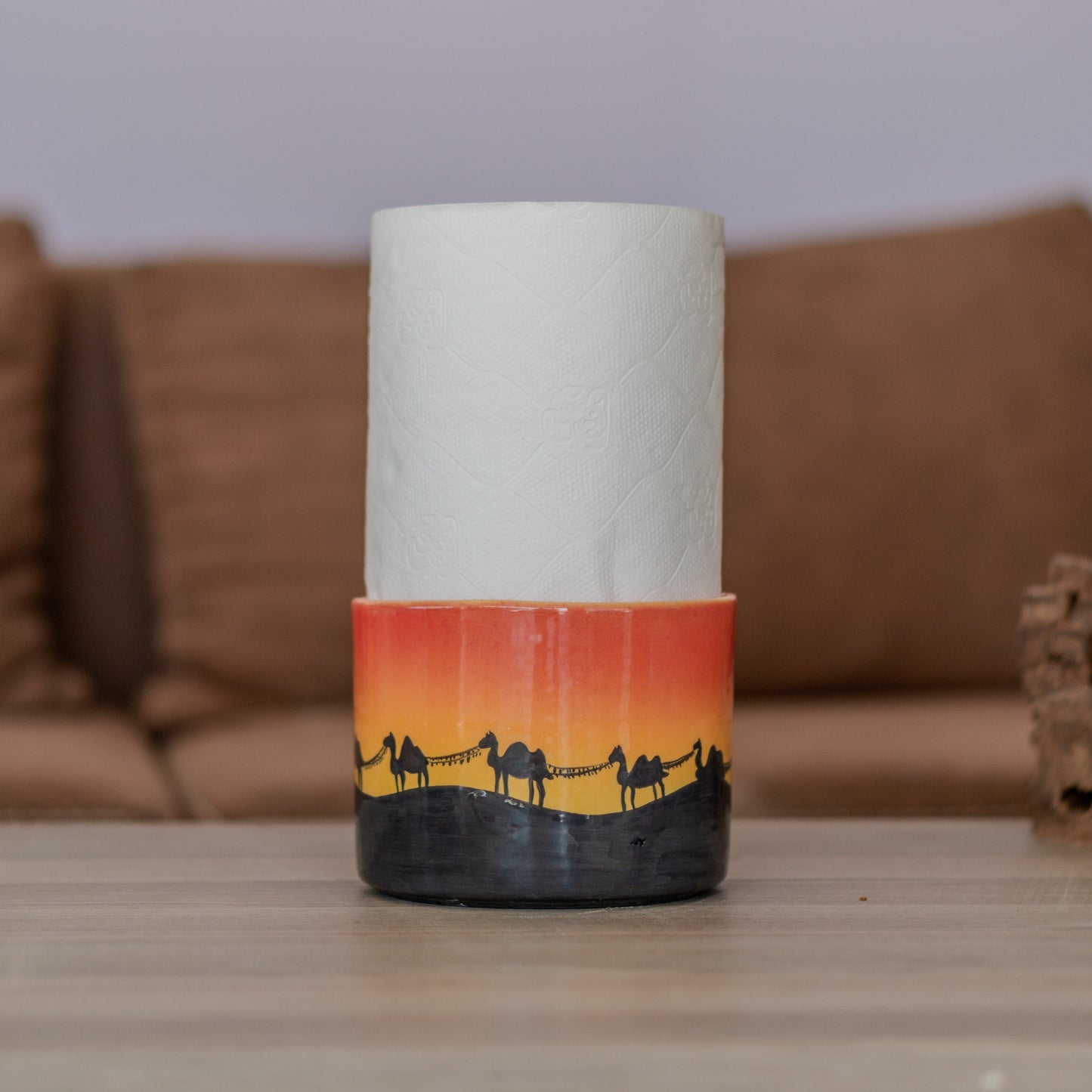 Ceramic Paper Towel Holder - Arabic Decor, Towel Holder Countertop, Paper Roll Holder, Toilet Paper Holder